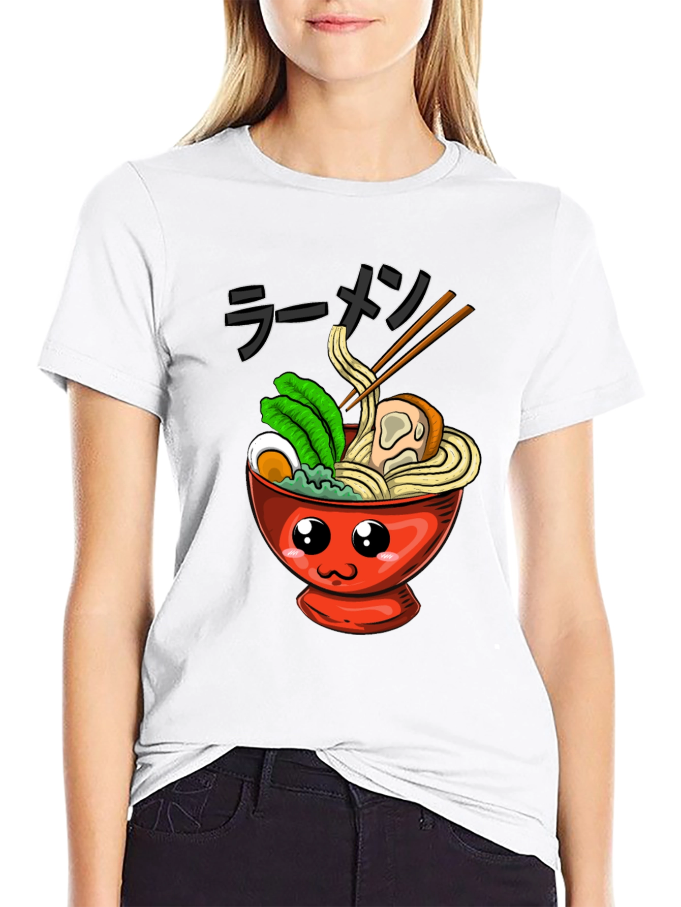 Kawaii Ramen Bowl T-Shirt - Anime Food Tee