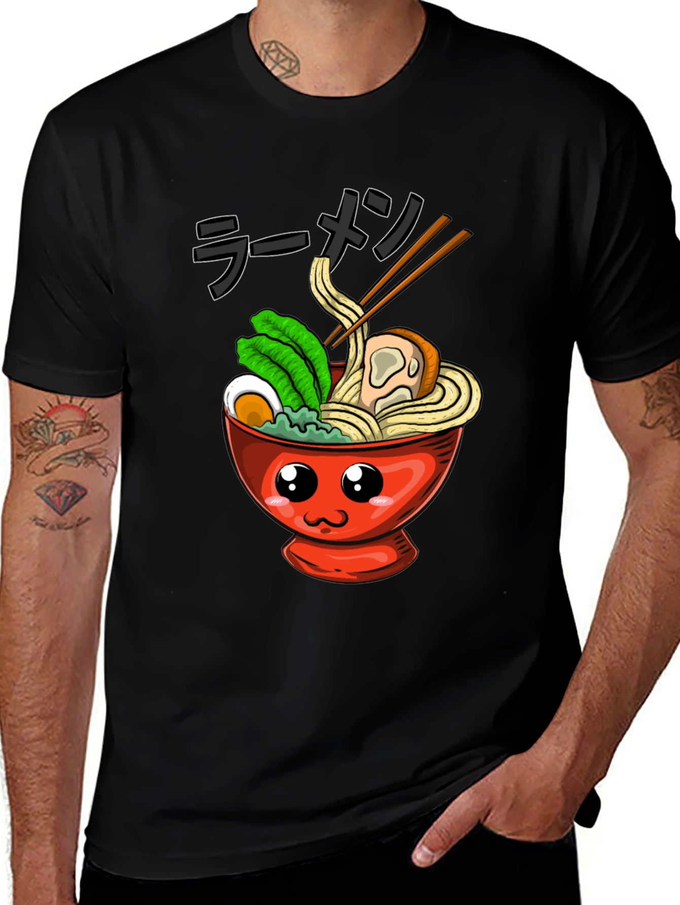 Kawaii Ramen Bowl T-Shirt - Anime Food Tee