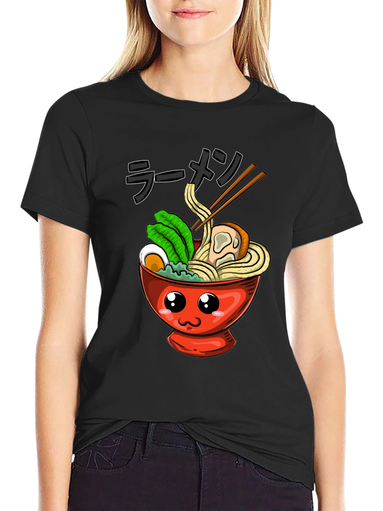 Kawaii Ramen Bowl T-Shirt - Anime Food Tee