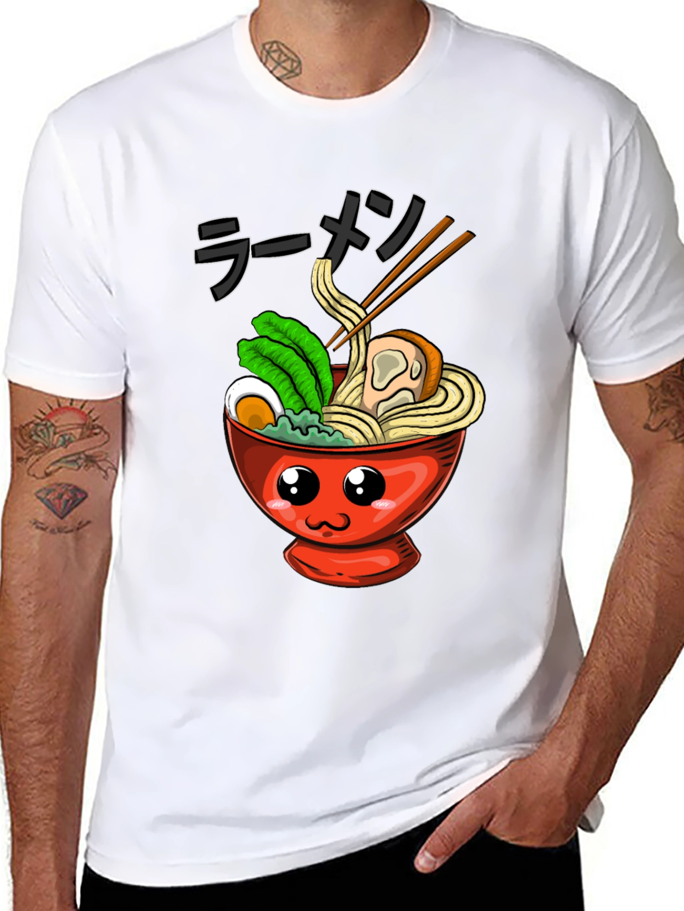 Kawaii Ramen Bowl T-Shirt - Anime Food Tee