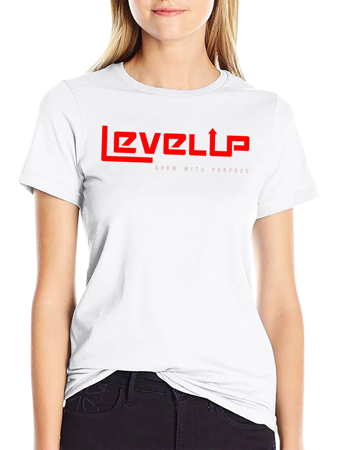 Level Up Graphic Tee - Red on Black