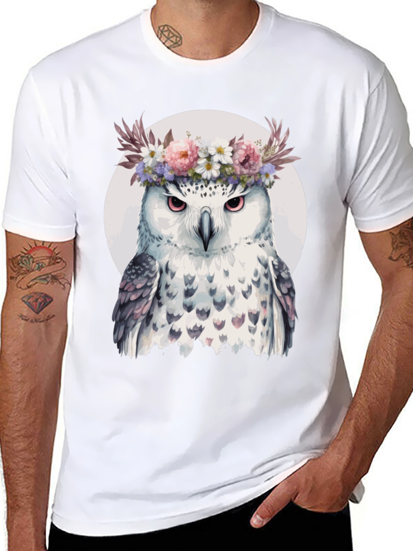 Owl Flower Crown T-Shirt - Unisex Graphic Tee