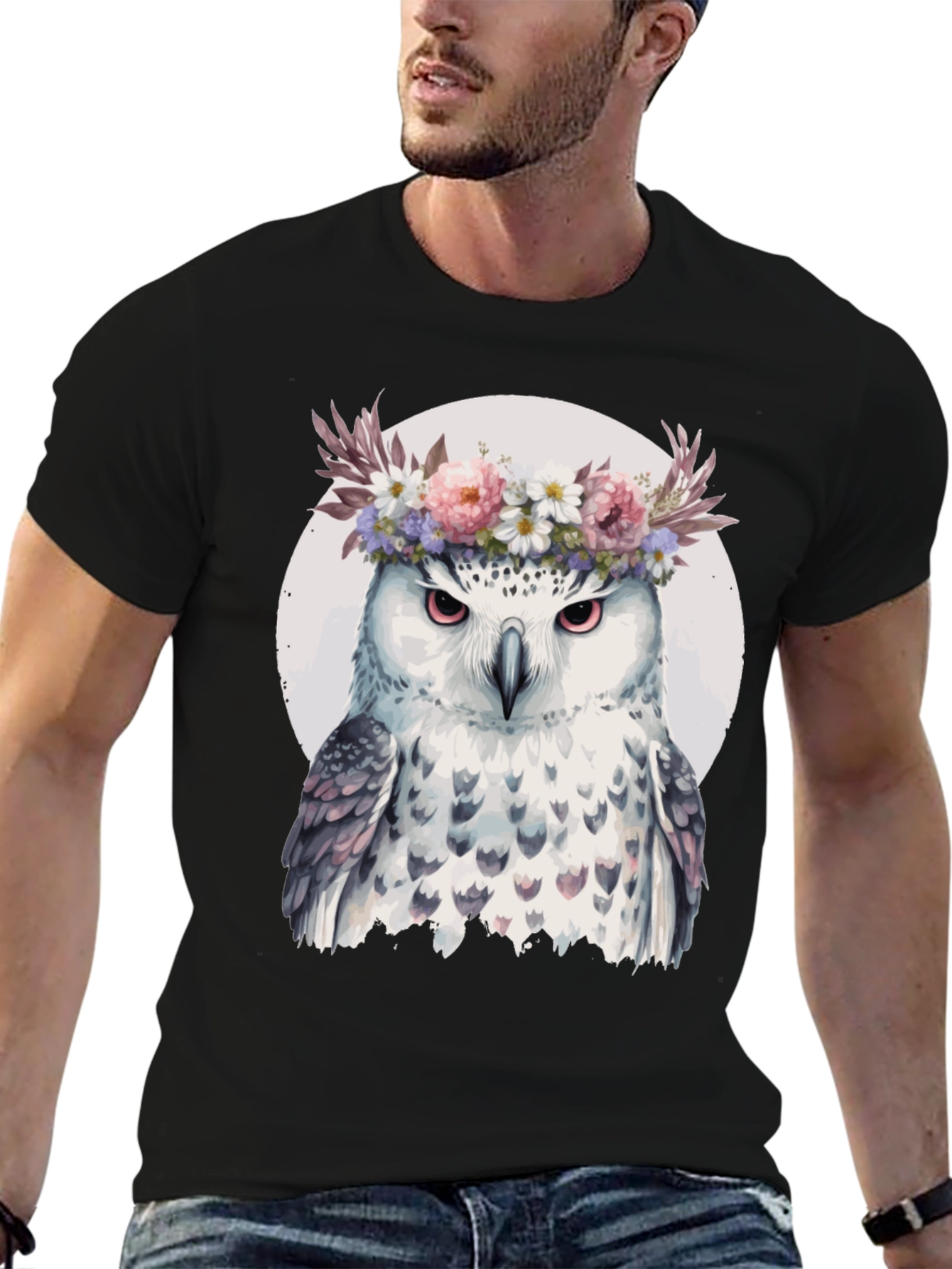 Owl Flower Crown T-Shirt - Unisex Graphic Tee
