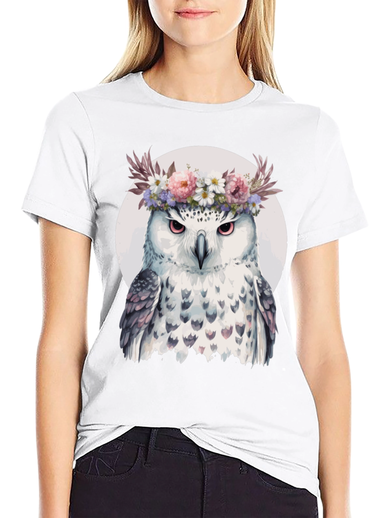 Owl Flower Crown T-Shirt - Unisex Graphic Tee