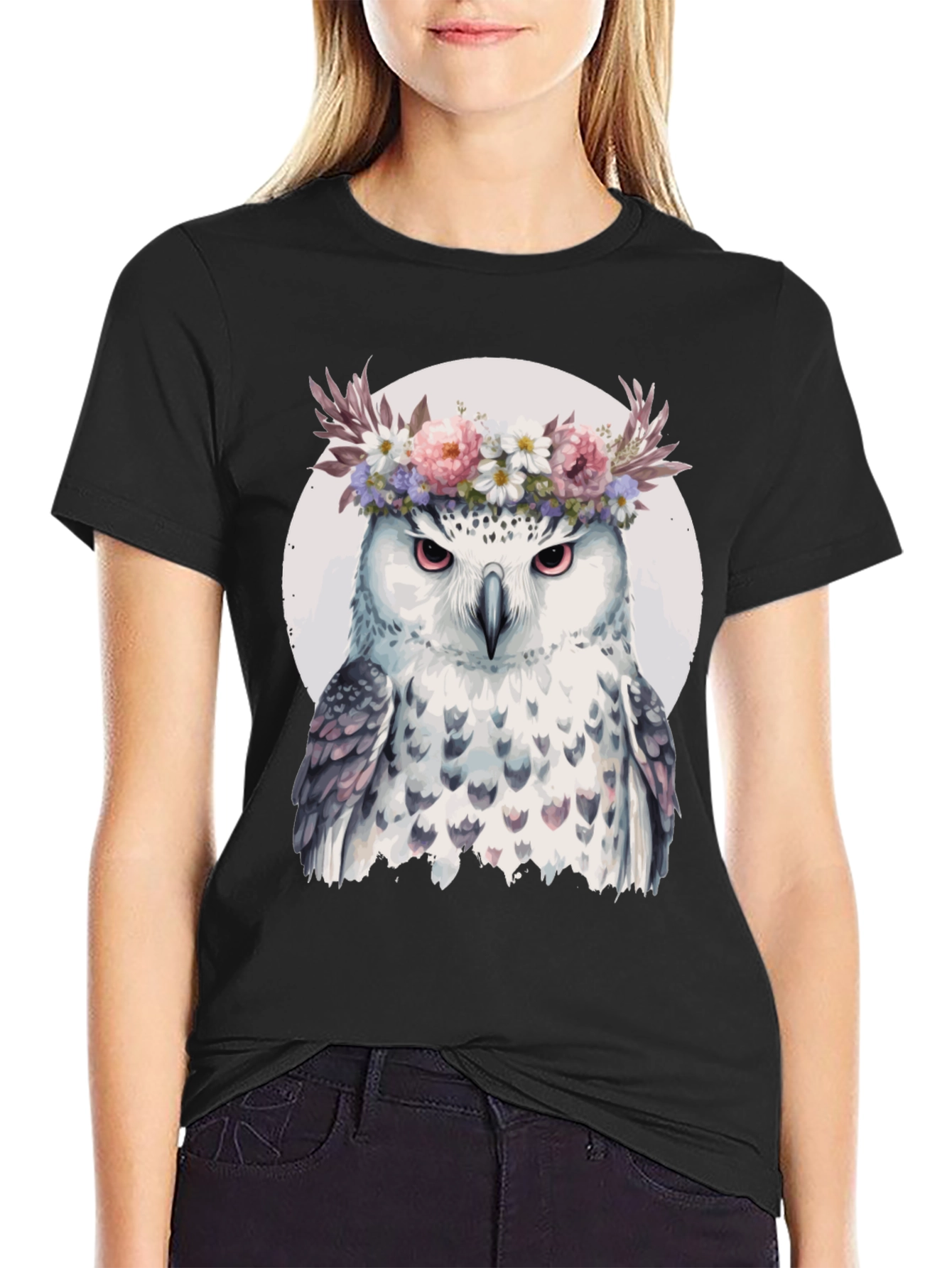 Owl Flower Crown T-Shirt - Unisex Graphic Tee