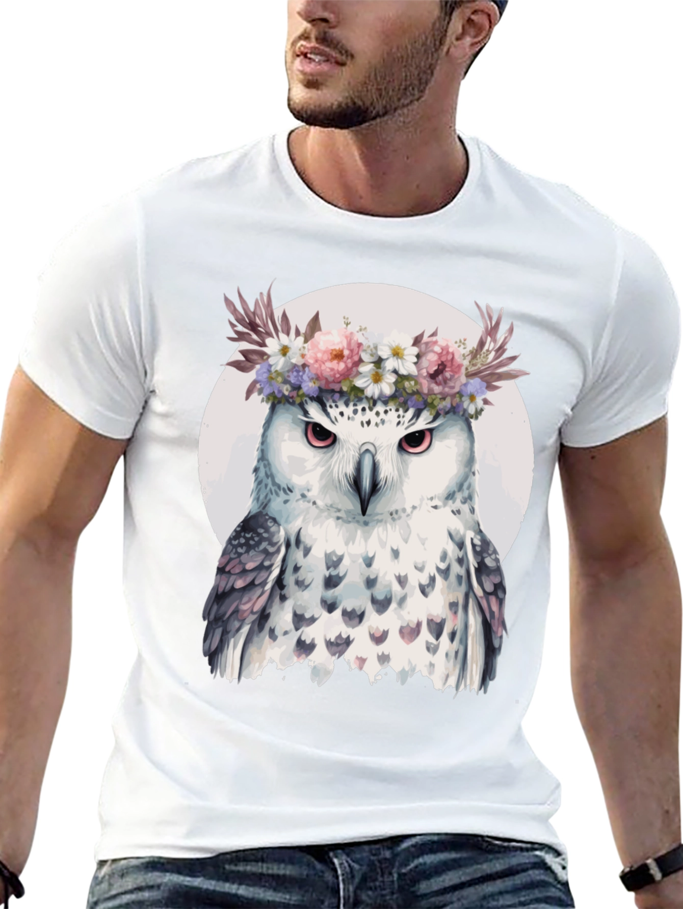 Owl Flower Crown T-Shirt - Unisex Graphic Tee