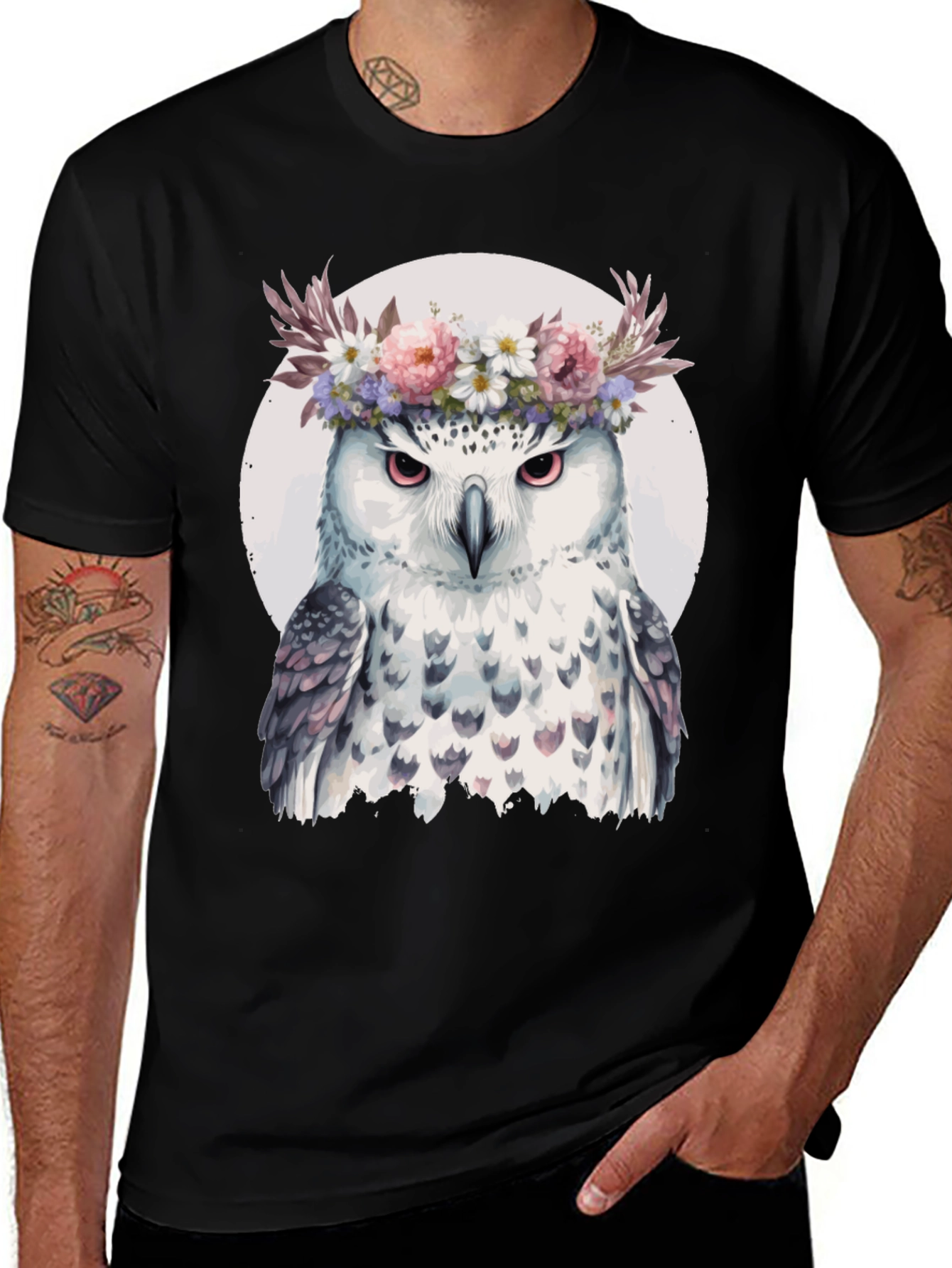 Owl Flower Crown T-Shirt - Unisex Graphic Tee
