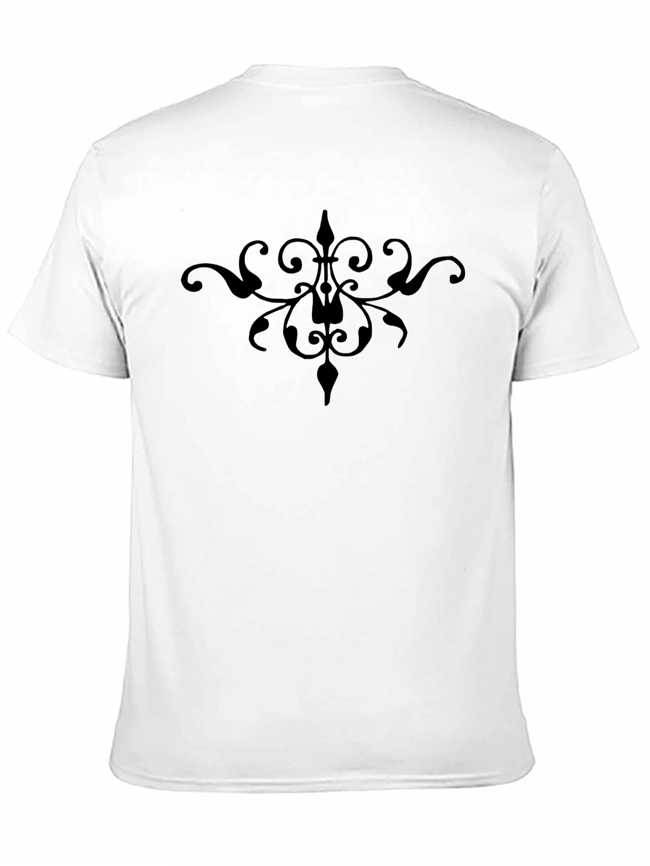Elegant Black Ornate Motif T-Shirt