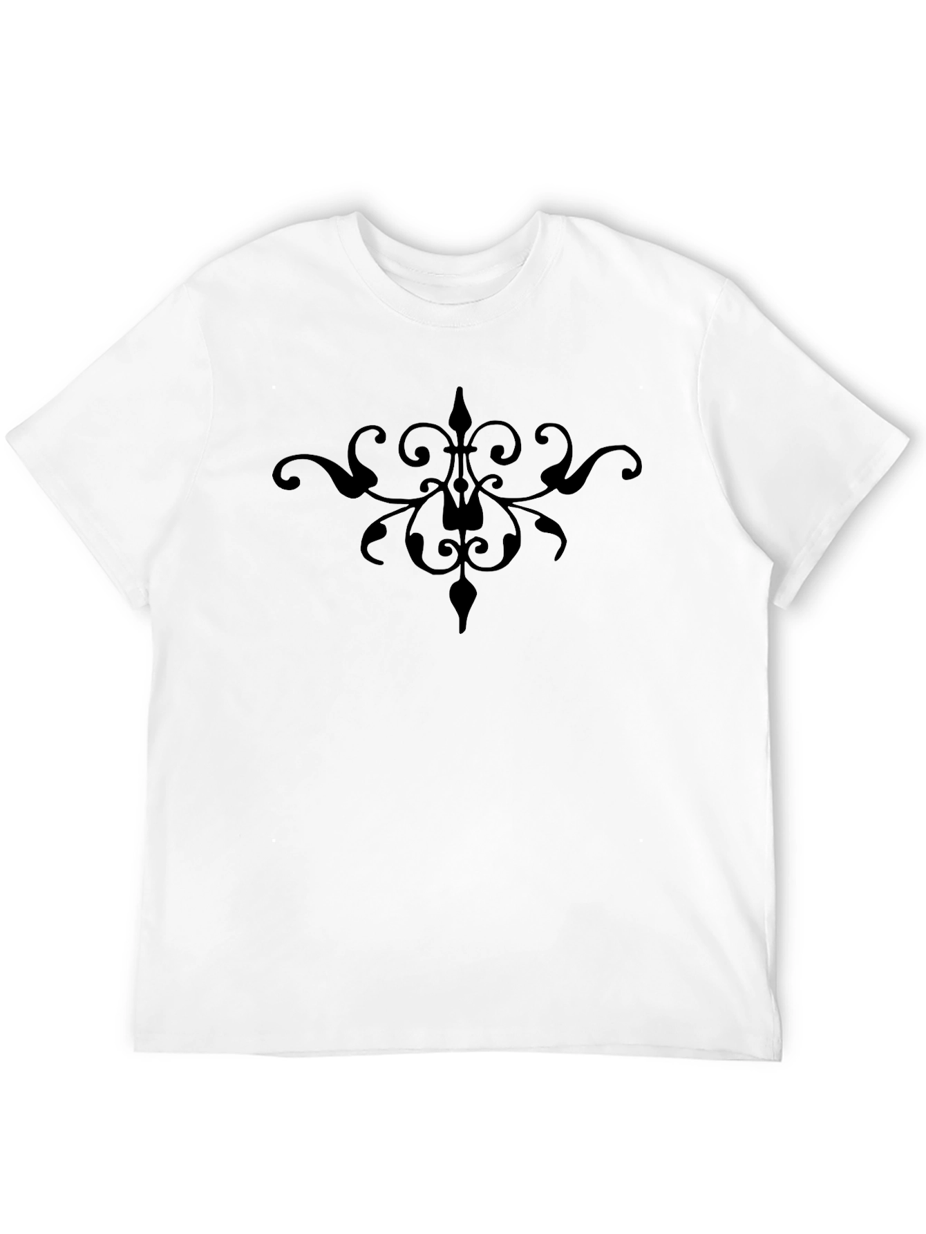 Elegant Black Ornate Motif T-Shirt