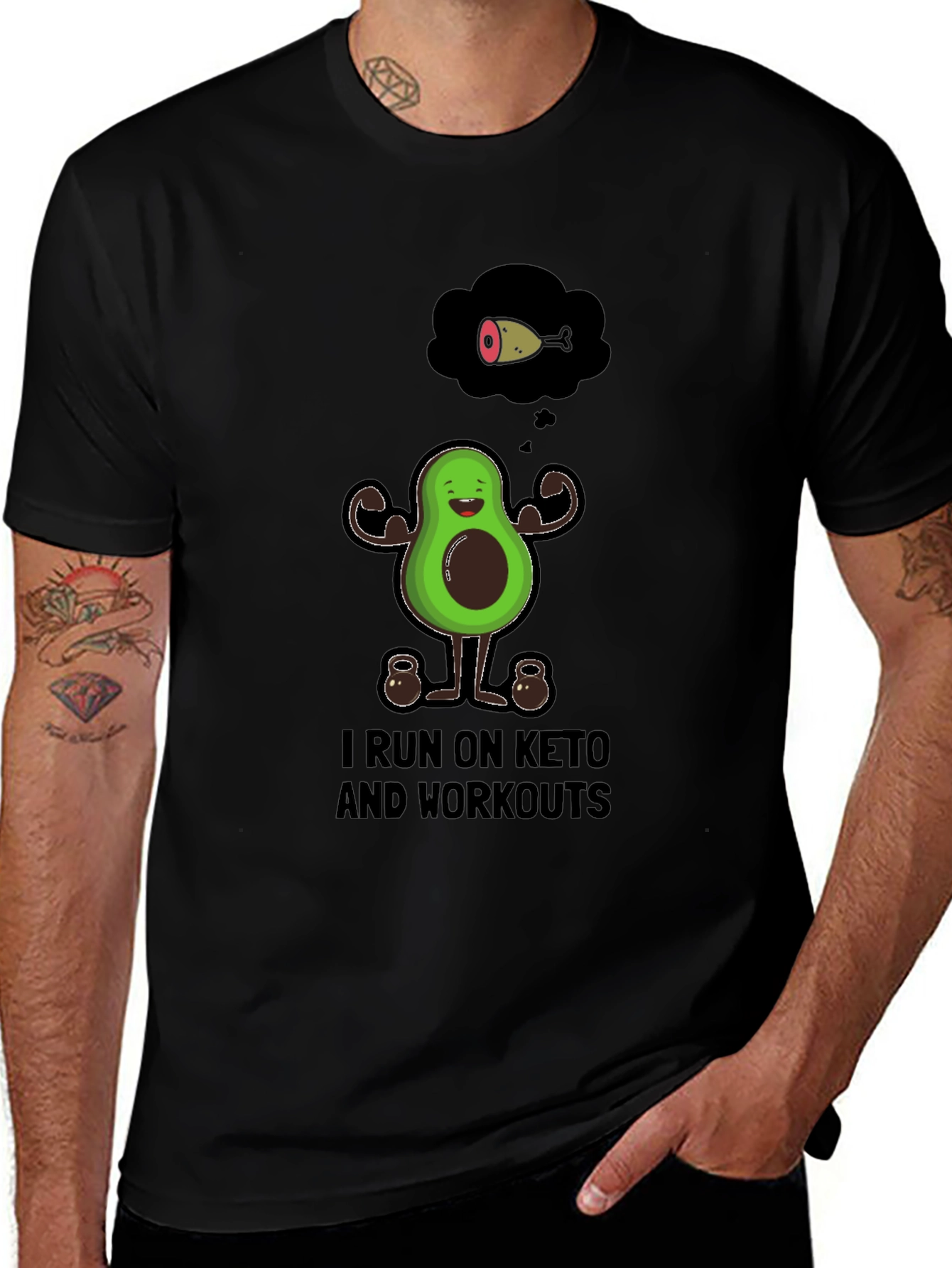 Keto Workout Graphic Tee - Avocado Gym Shirt
