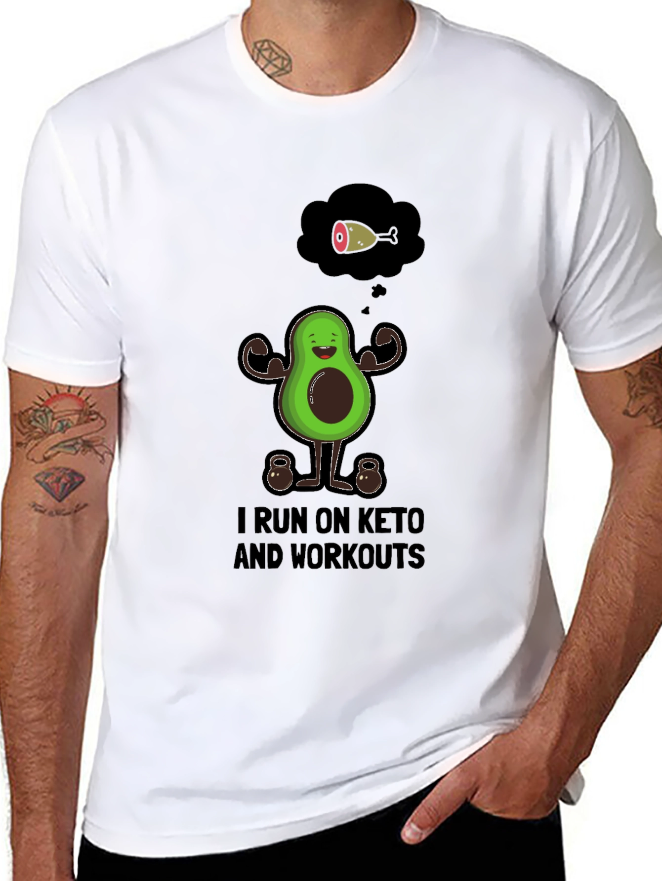 Keto Workout Graphic Tee - Avocado Gym Shirt