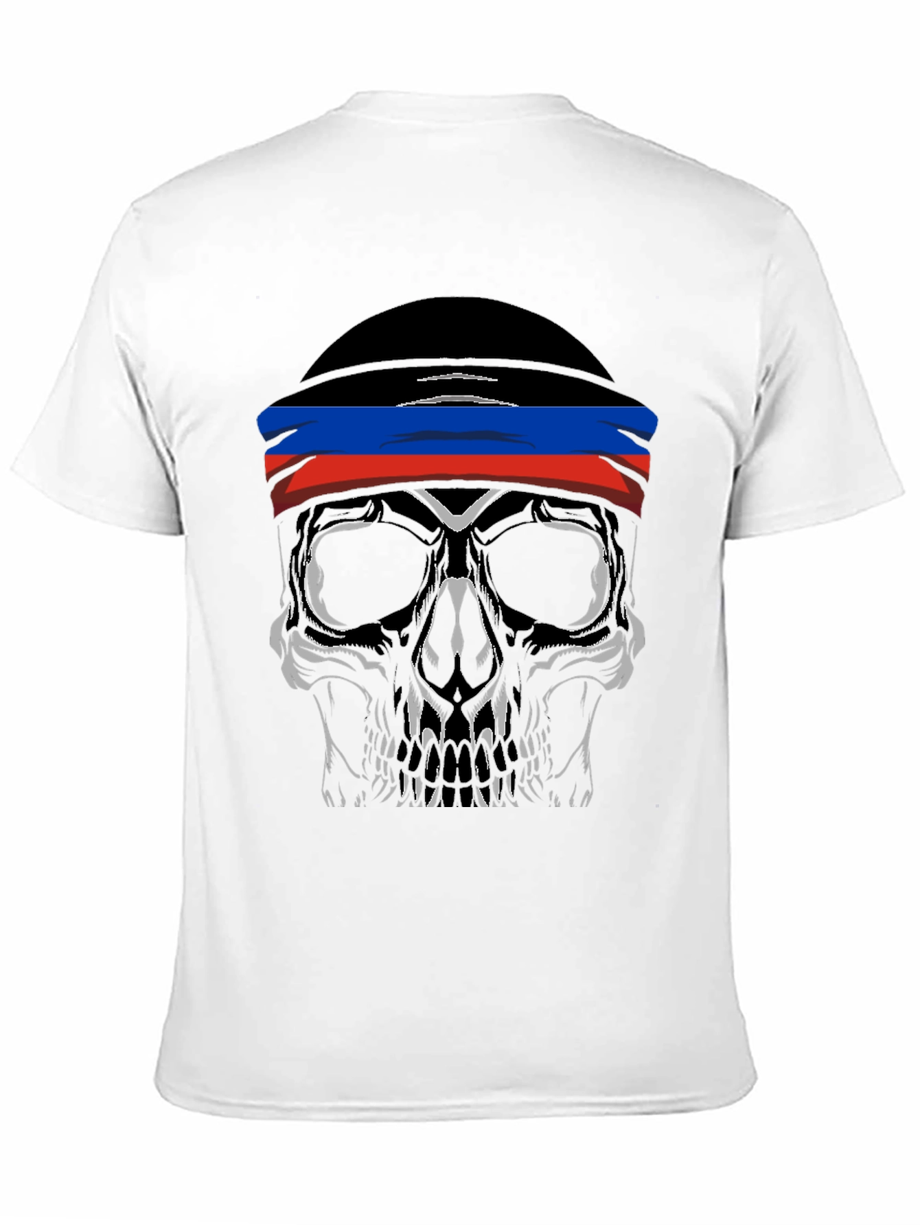 Skull with DPR Flag Headband Black T-Shirt