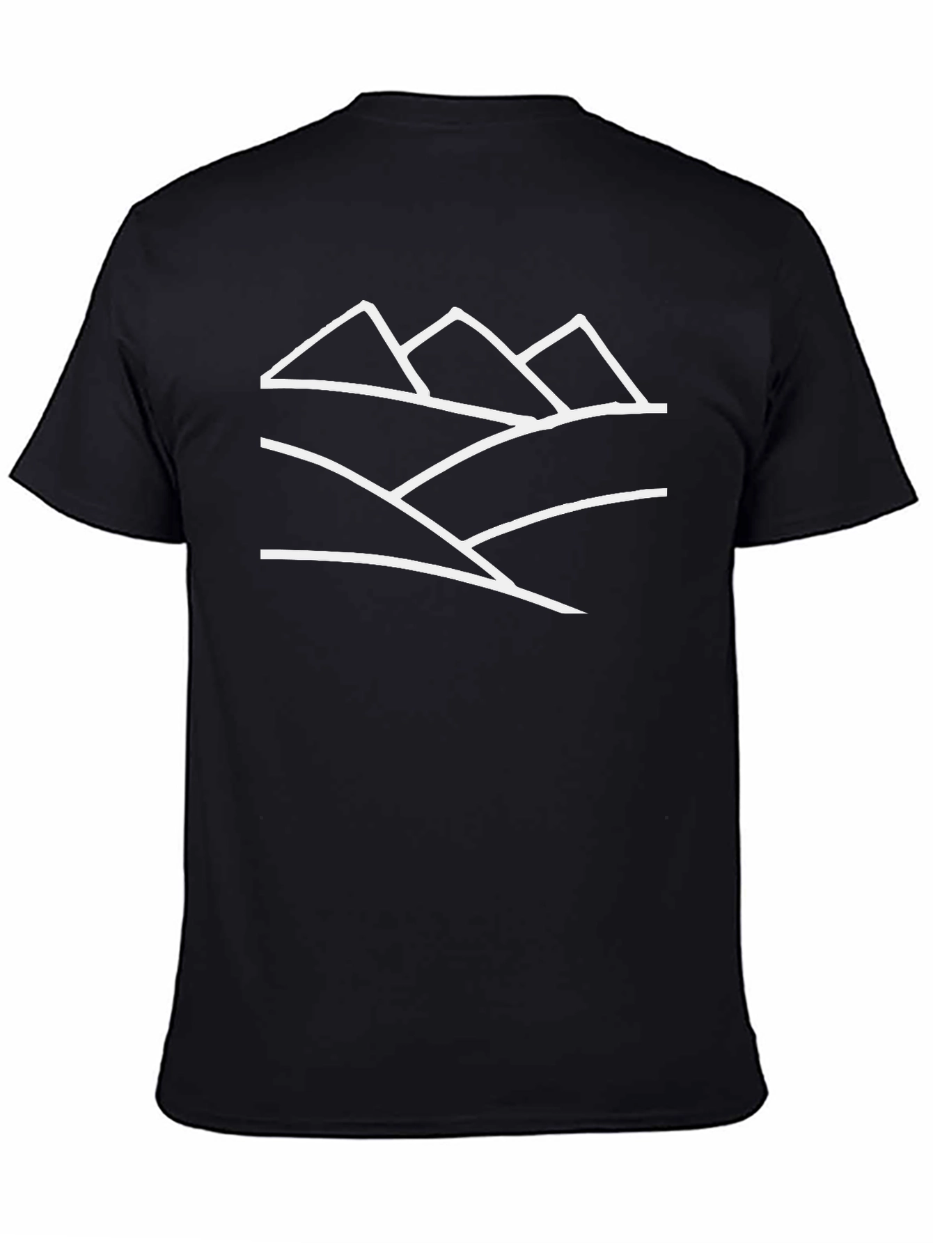 Minimalist Mountain Range Graphic Tee - Black