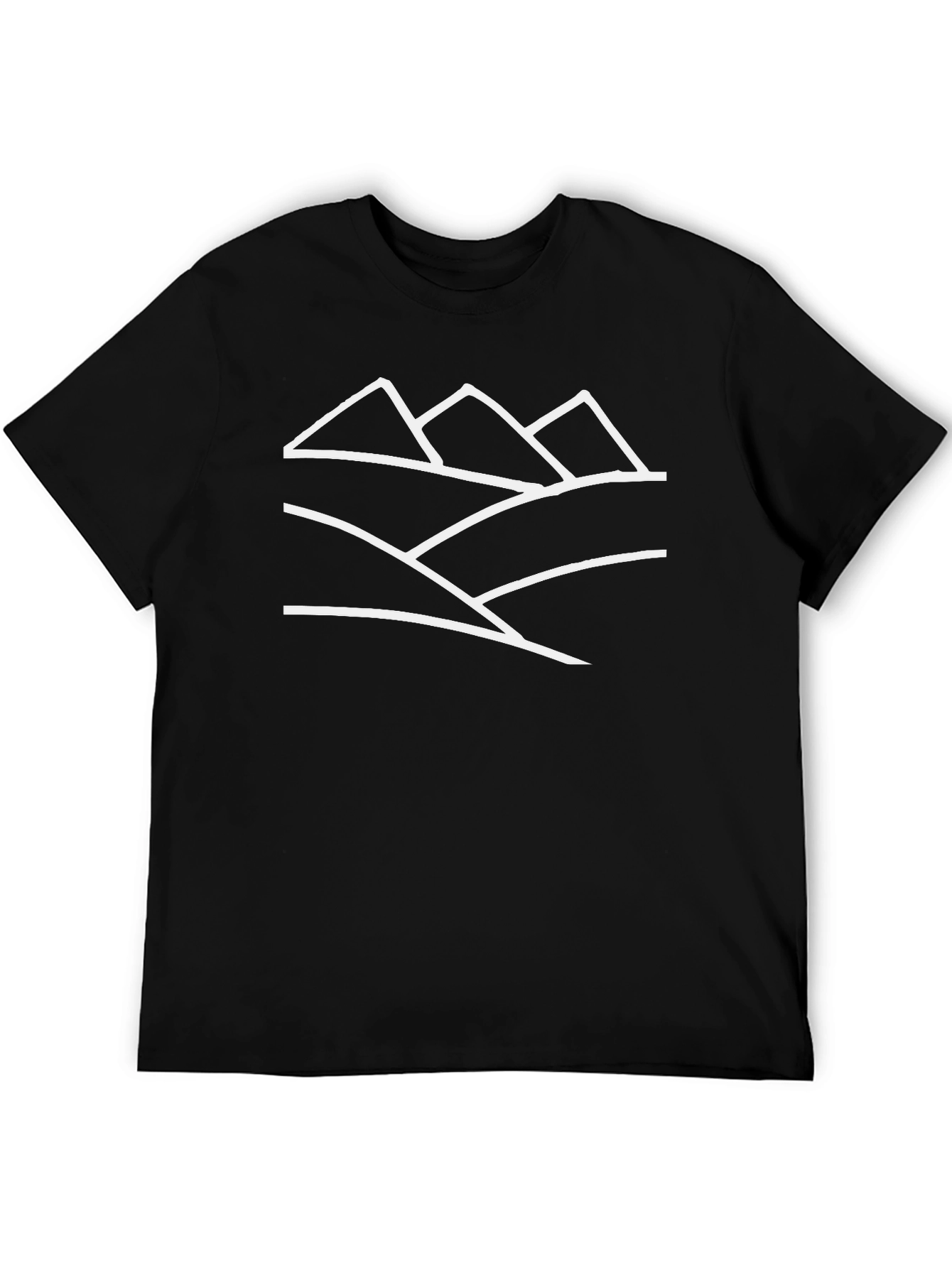Minimalist Mountain Range Graphic Tee - Black