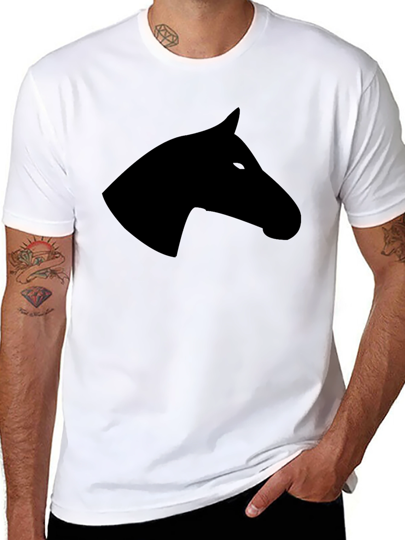 Black Horse Head Graphic Tee