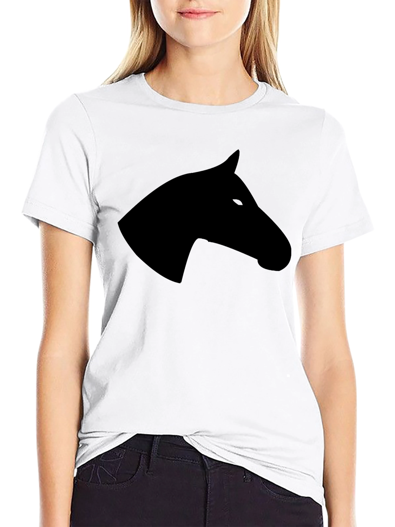 Black Horse Head Graphic Tee