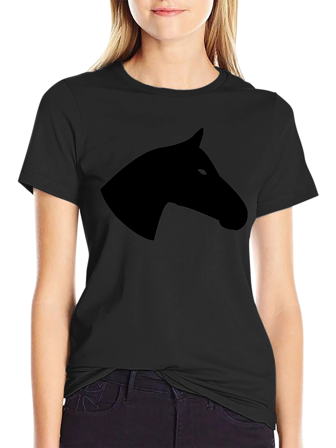 Black Horse Head Graphic Tee