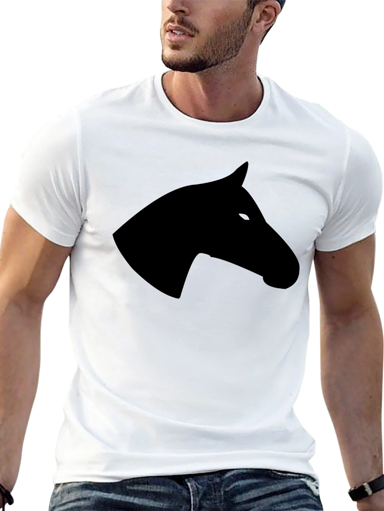 Black Horse Head Graphic Tee