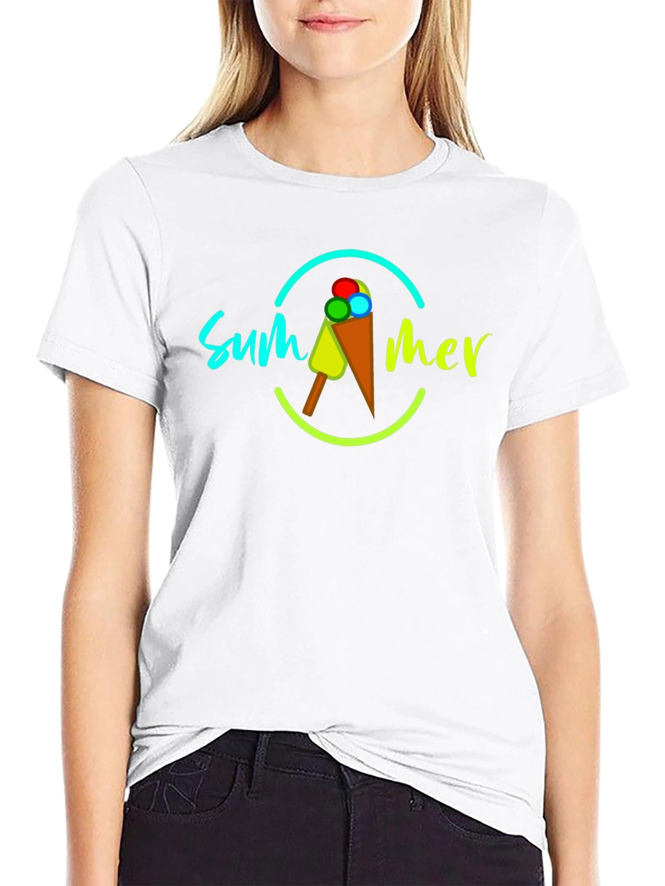 Summer Ice Cream Graphic Tee - Mens Black T-Shirt