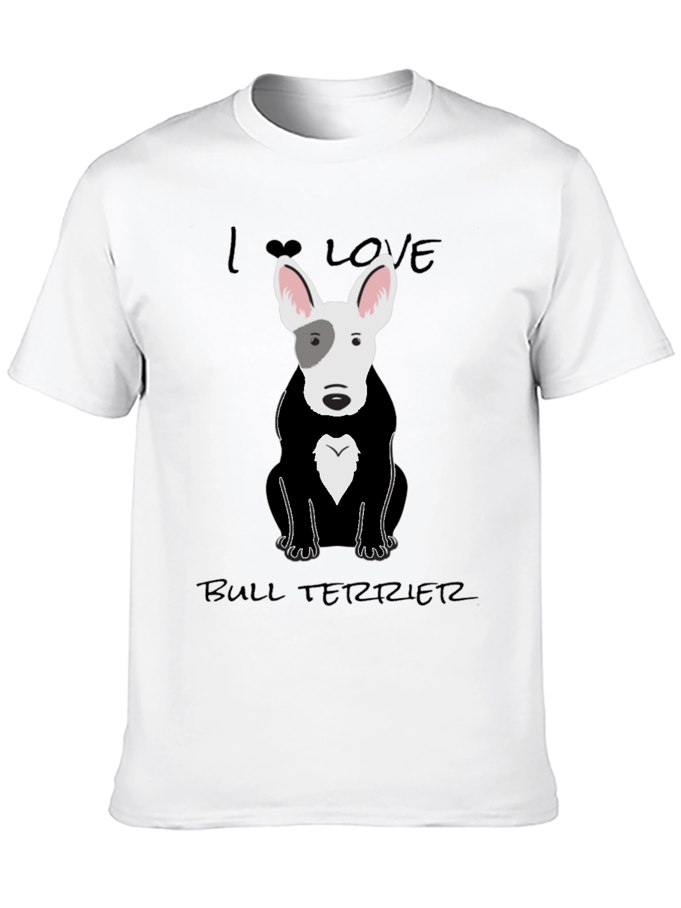 I Love Bull Terriers Black T-Shirt
