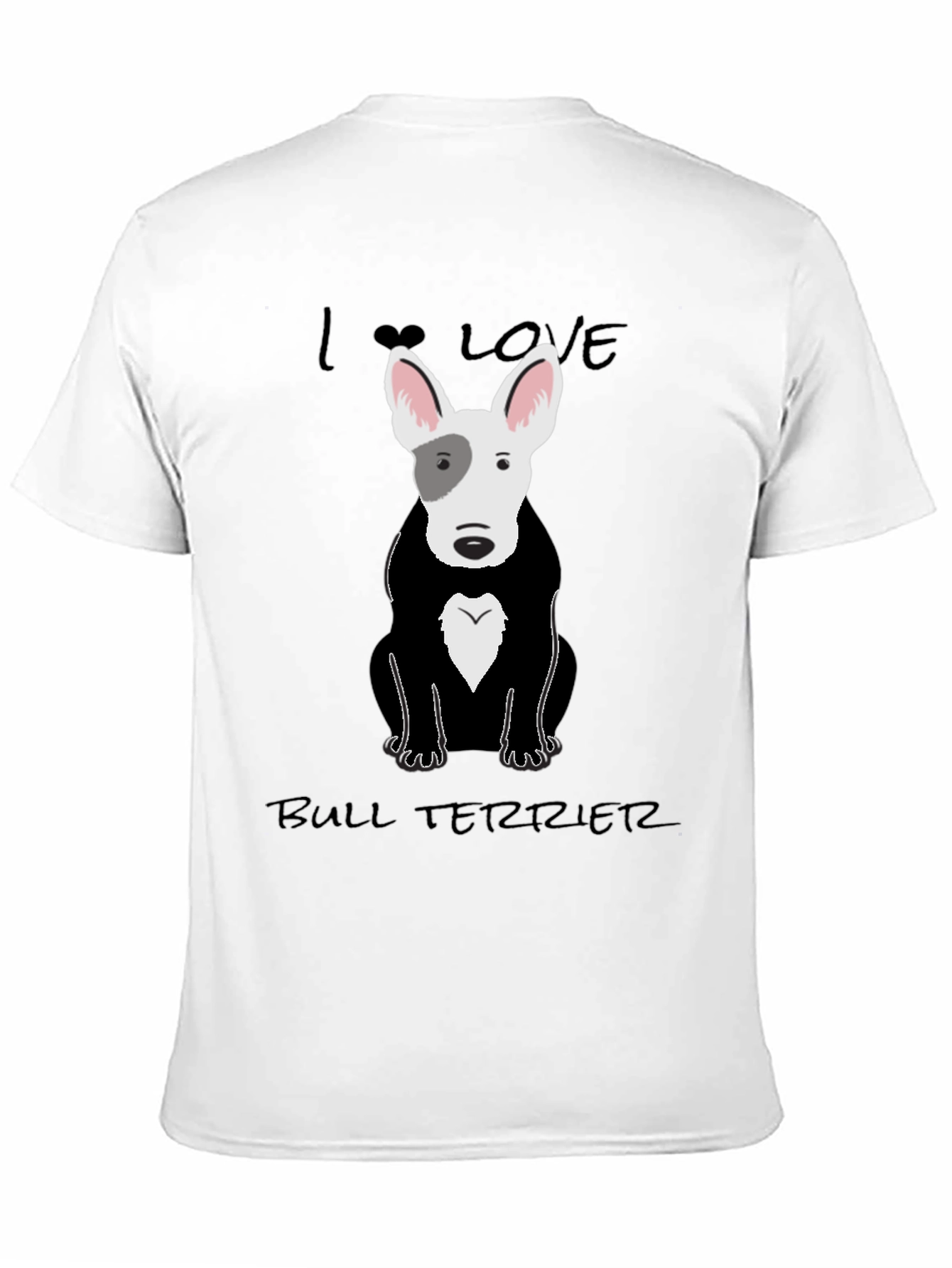 I Love Bull Terriers Black T-Shirt