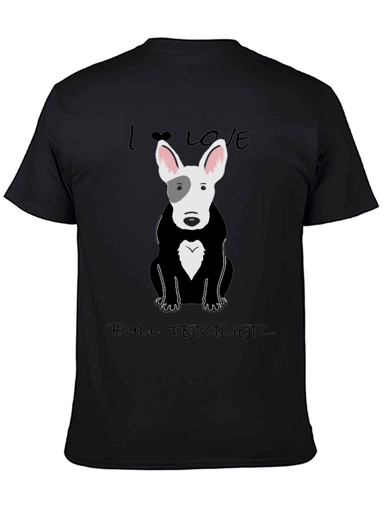 I Love Bull Terriers Black T-Shirt