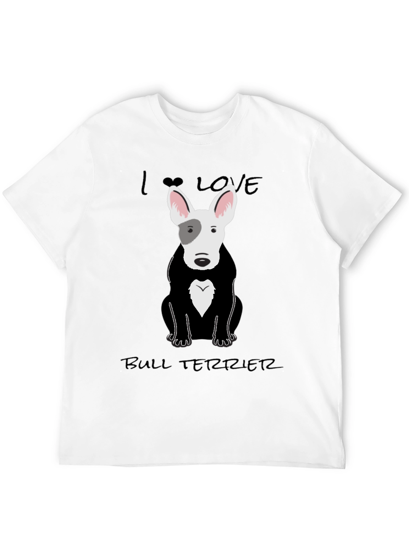 I Love Bull Terriers Black T-Shirt