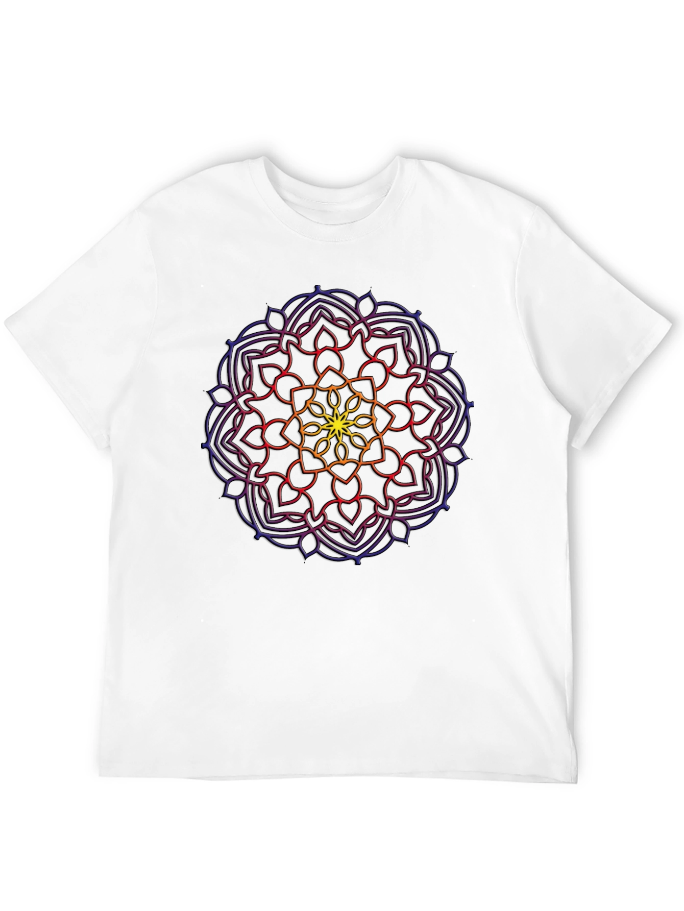 Mens Mandala Graphic Print Crew Neck T-Shirt