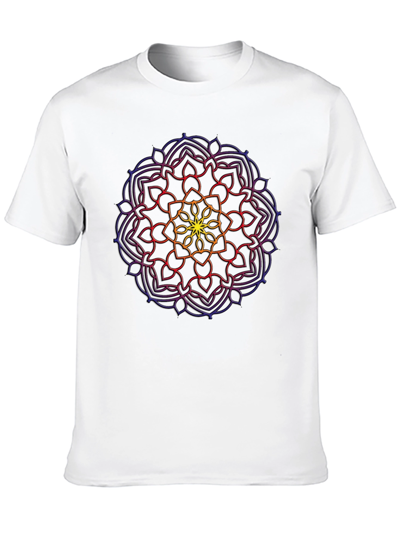 Mens Mandala Graphic Print Crew Neck T-Shirt