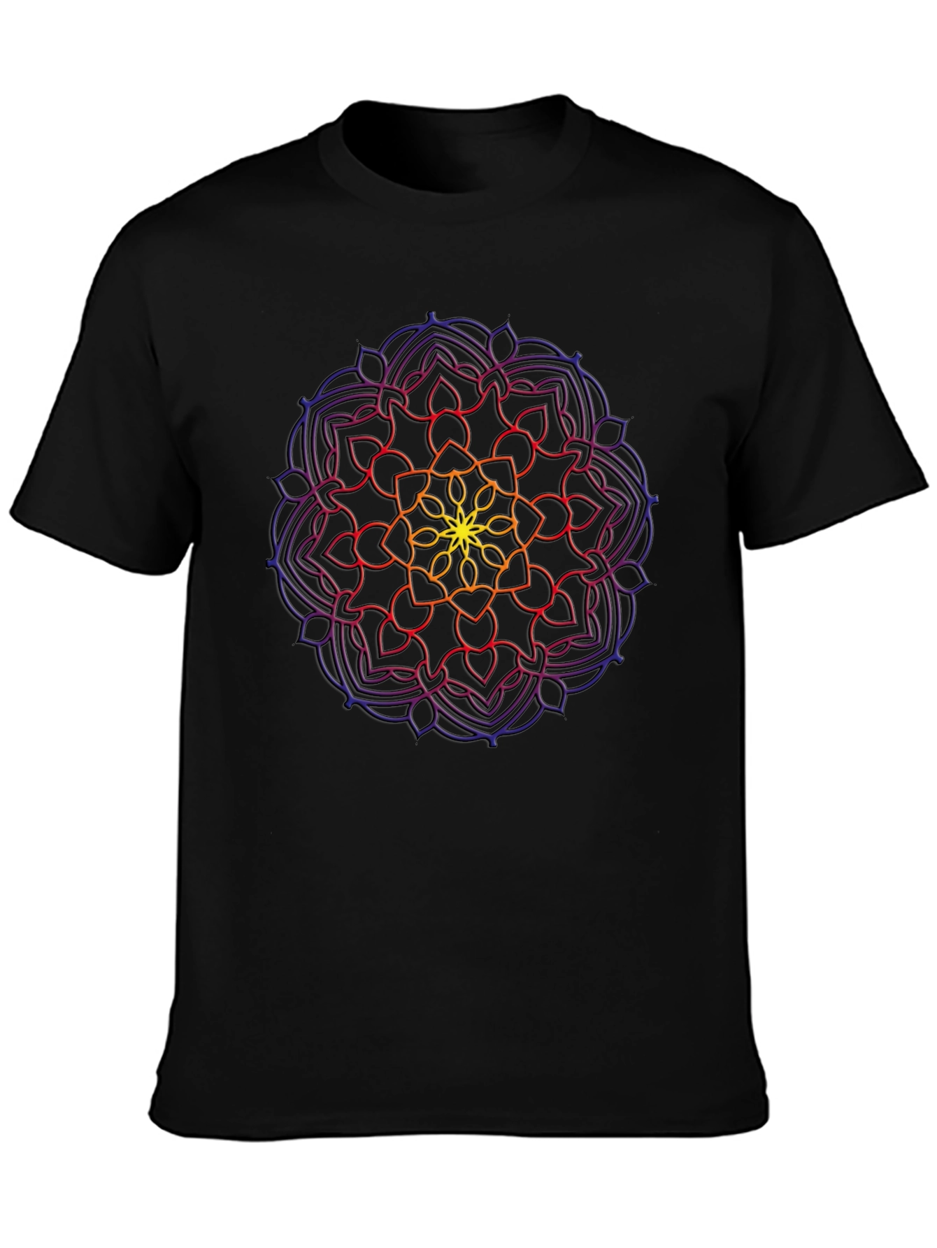 Mens Mandala Graphic Print Crew Neck T-Shirt
