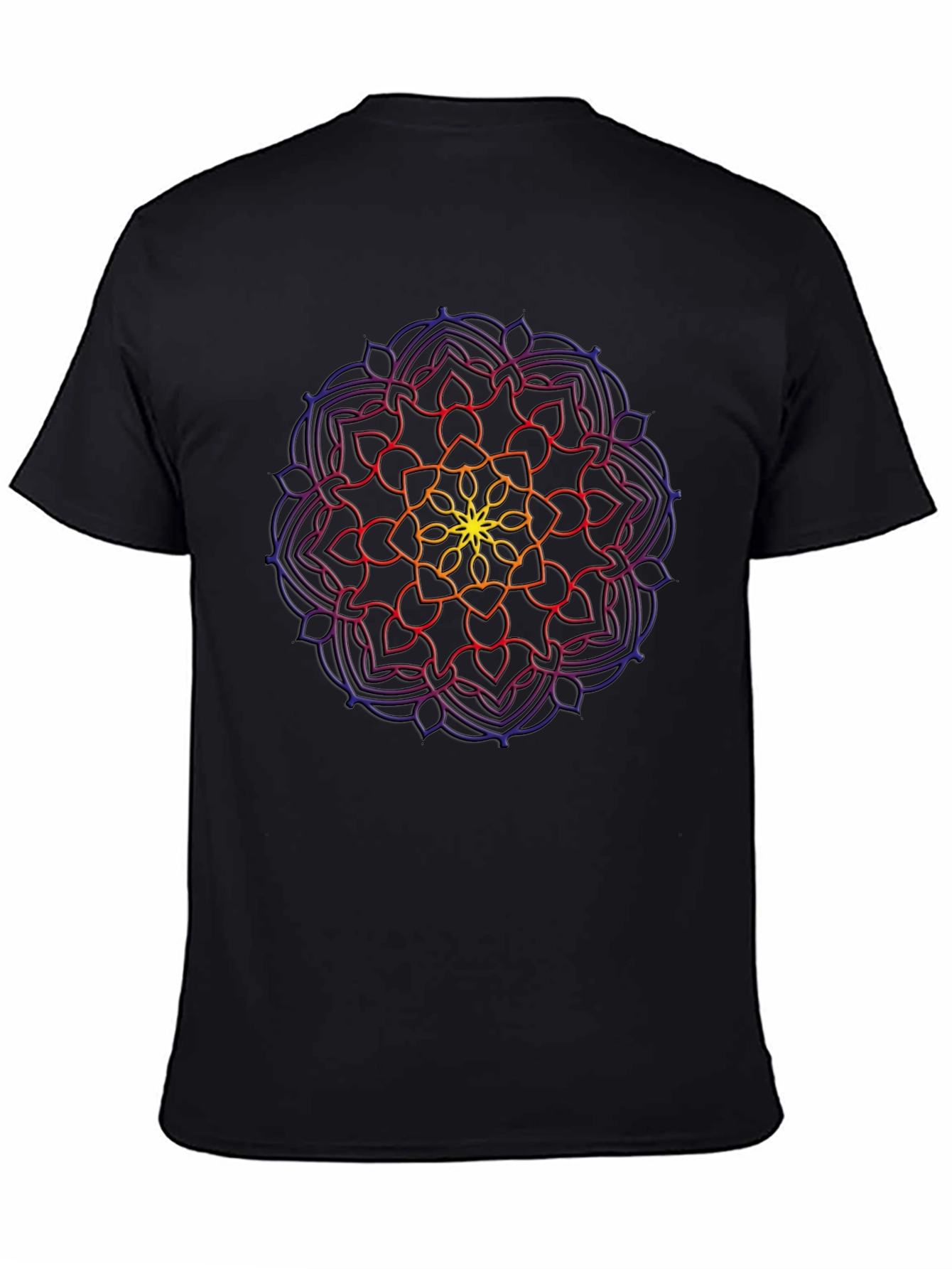 Mens Mandala Graphic Print Crew Neck T-Shirt