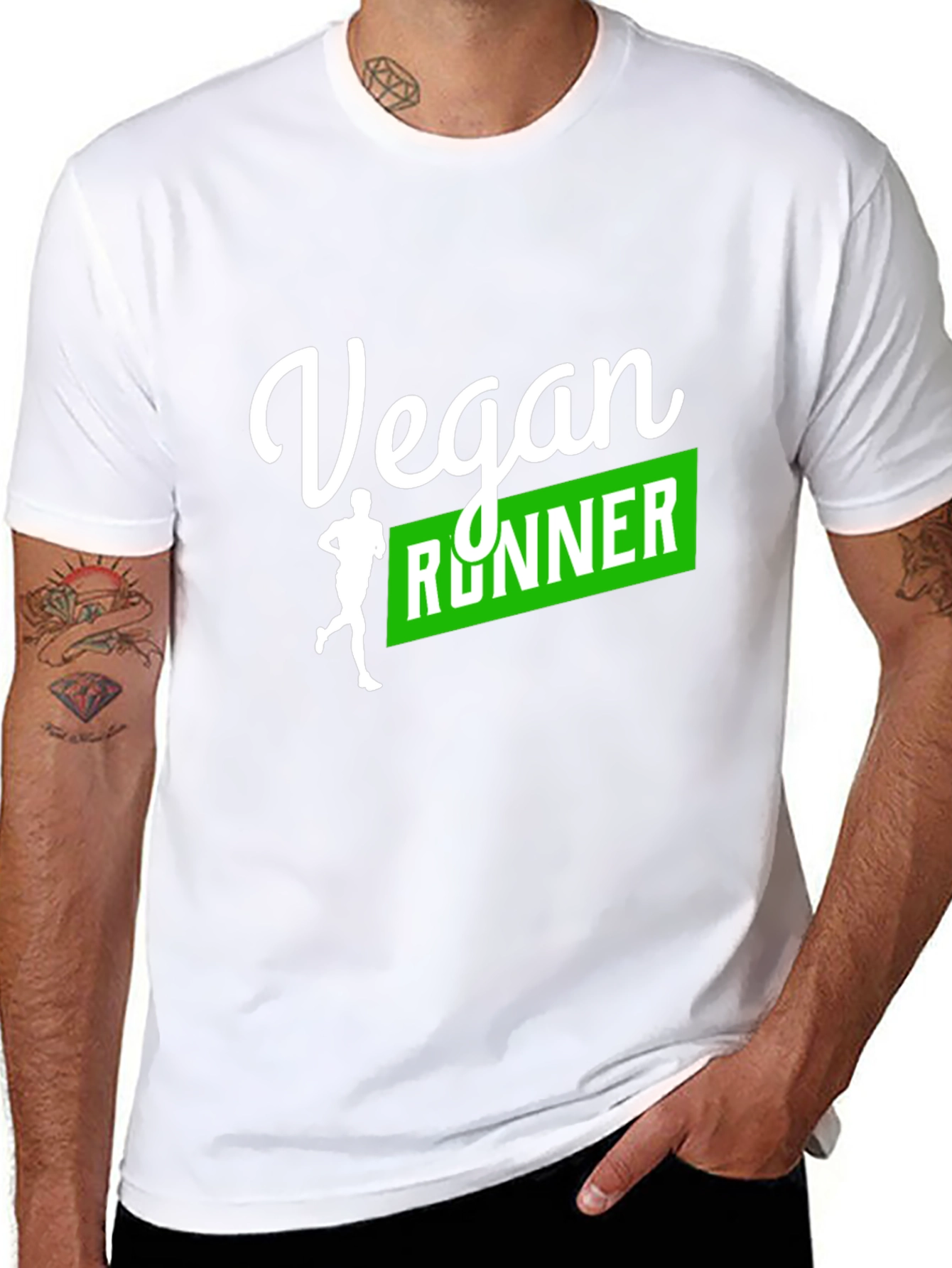 Vegan Runner Graphic Tee - Black