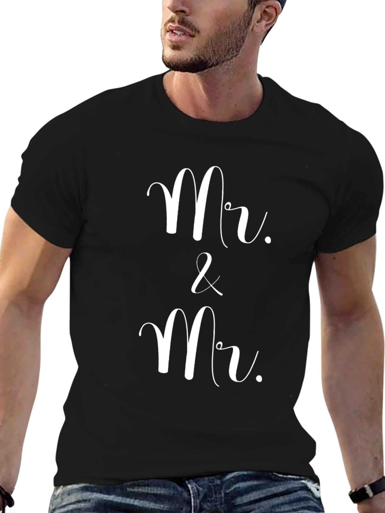Mr. & Mr. Black Graphic Tee - Wedding Gift