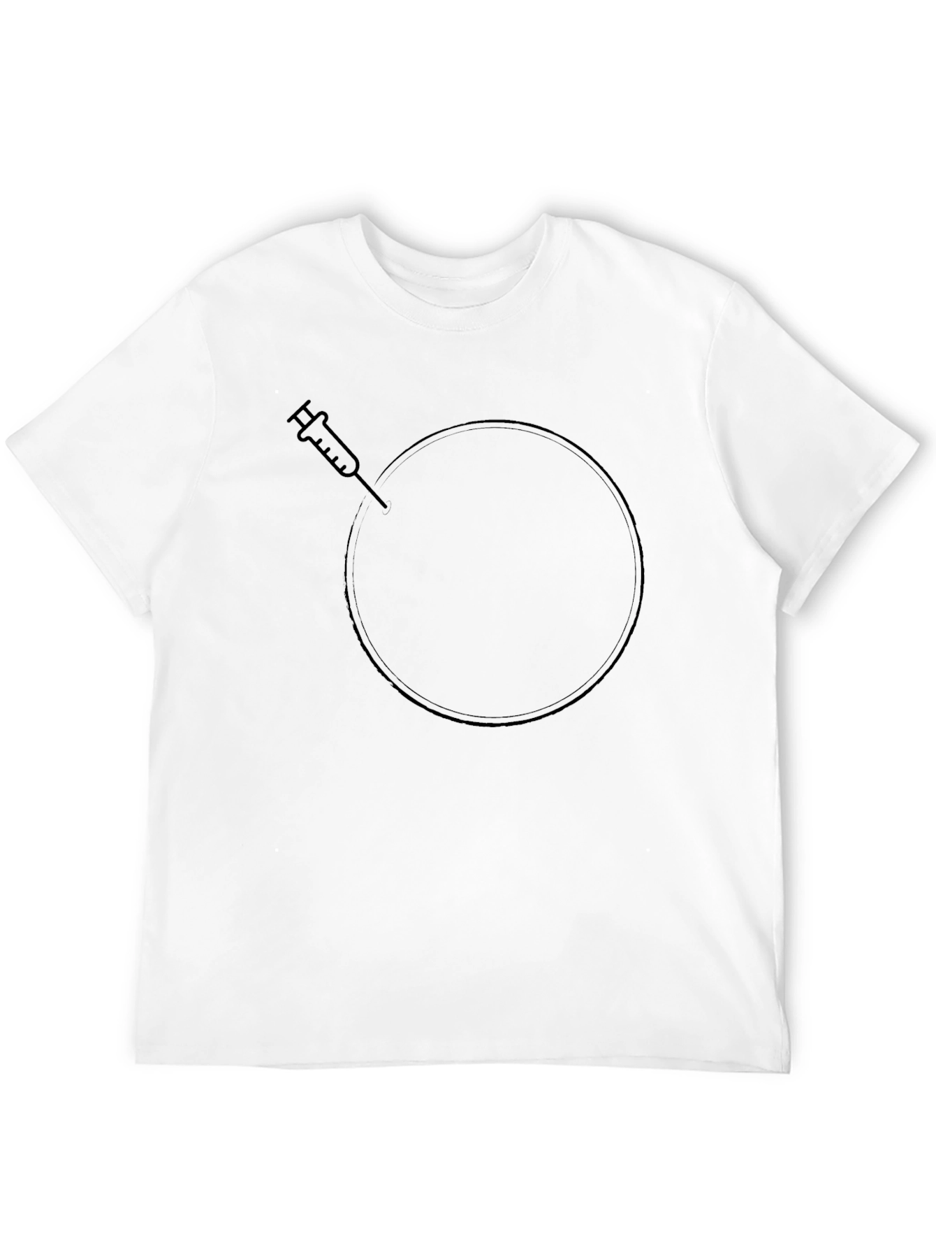 Modern Graphic Tee: Syringe Circle Design