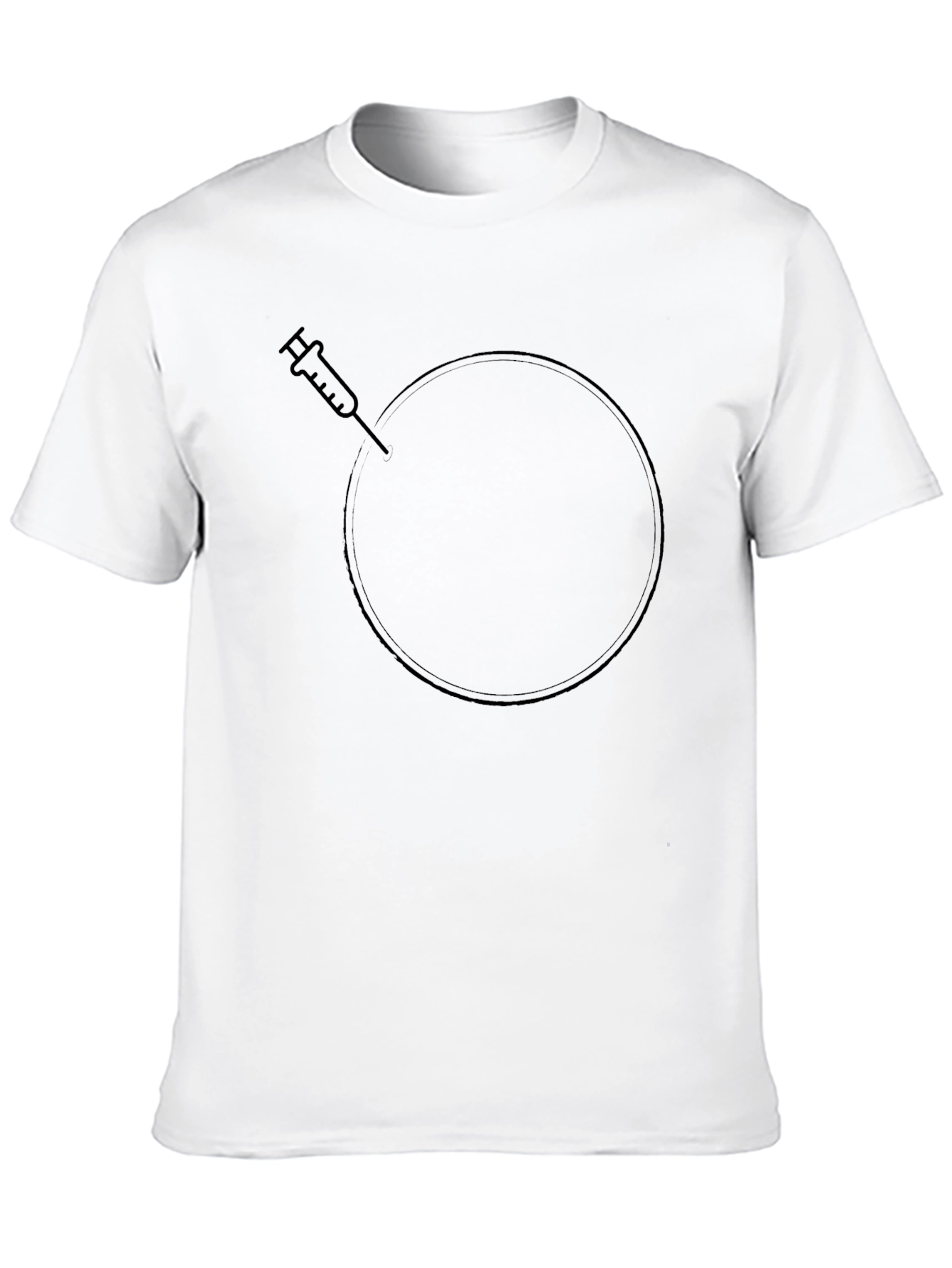 Modern Graphic Tee: Syringe Circle Design