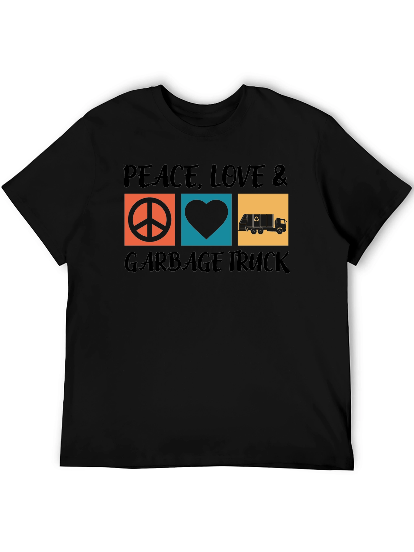 Peace Love & Garbage Truck Graphic T-Shirt