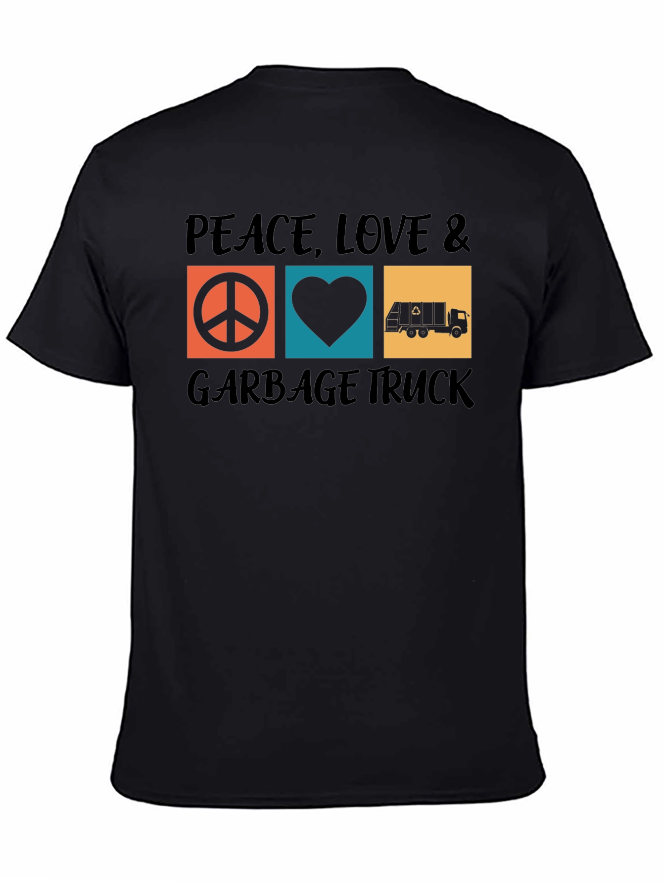 Peace Love & Garbage Truck Graphic T-Shirt