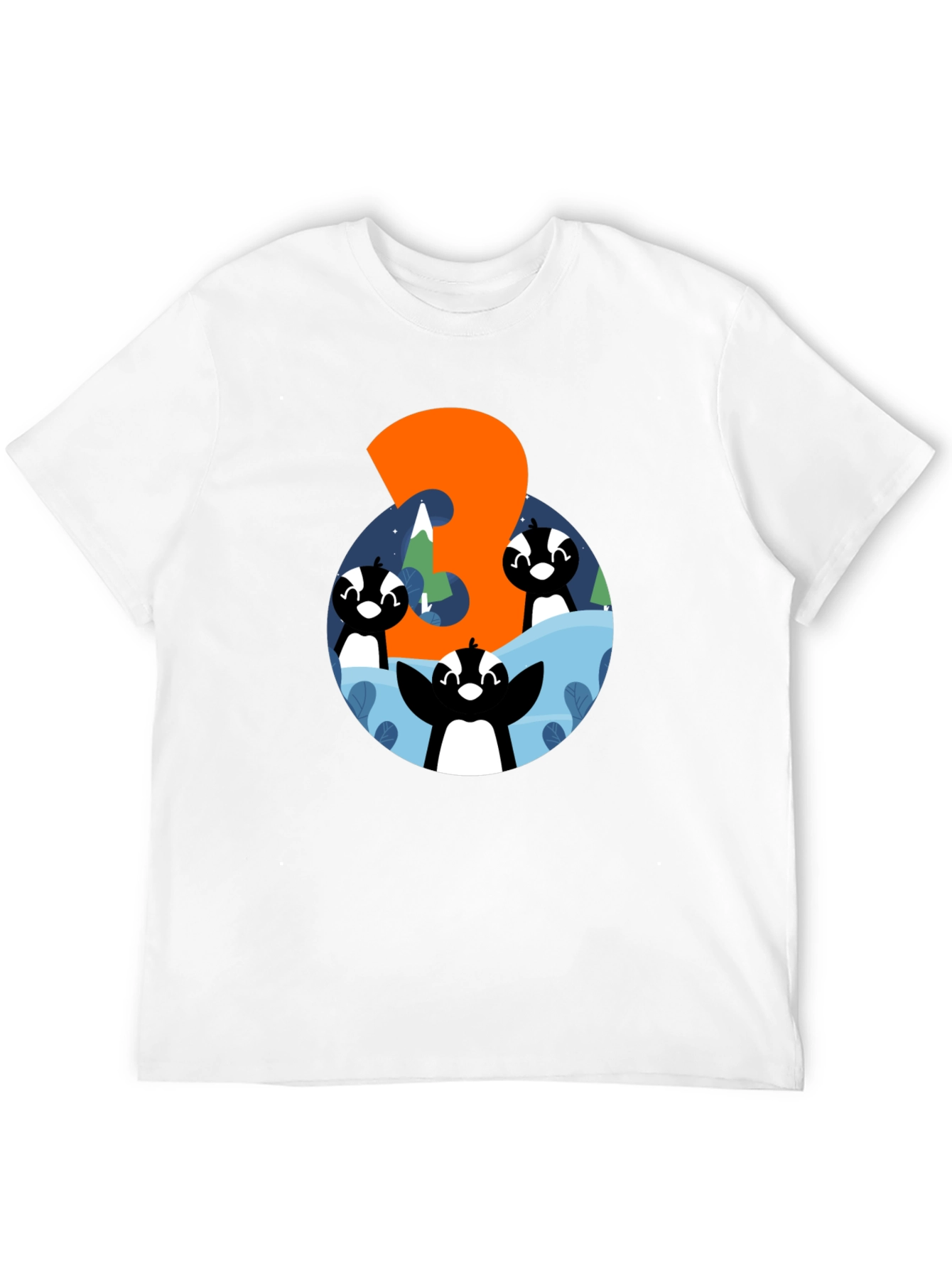 Penguin Number 3 Birthday T-Shirt