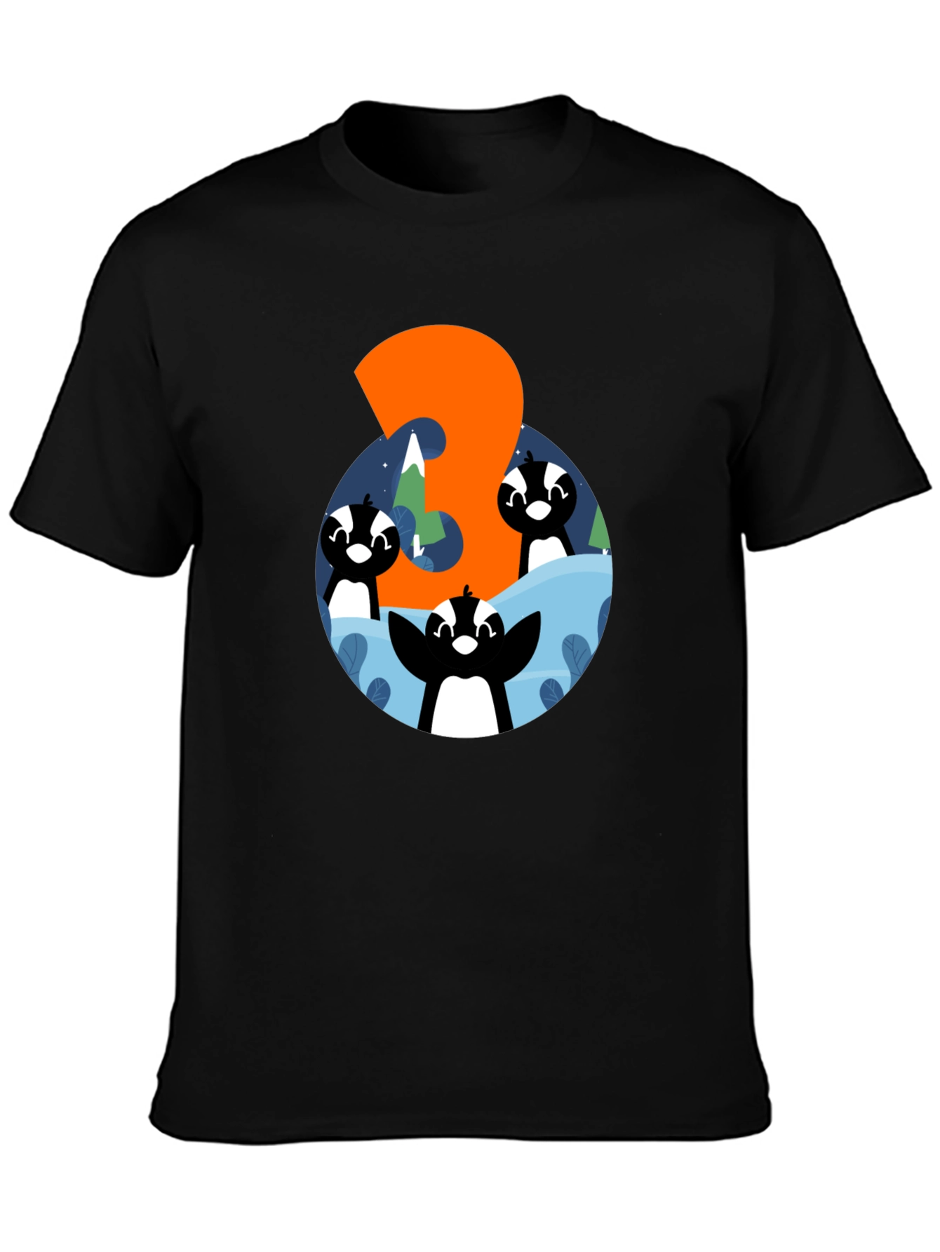 Penguin Number 3 Birthday T-Shirt