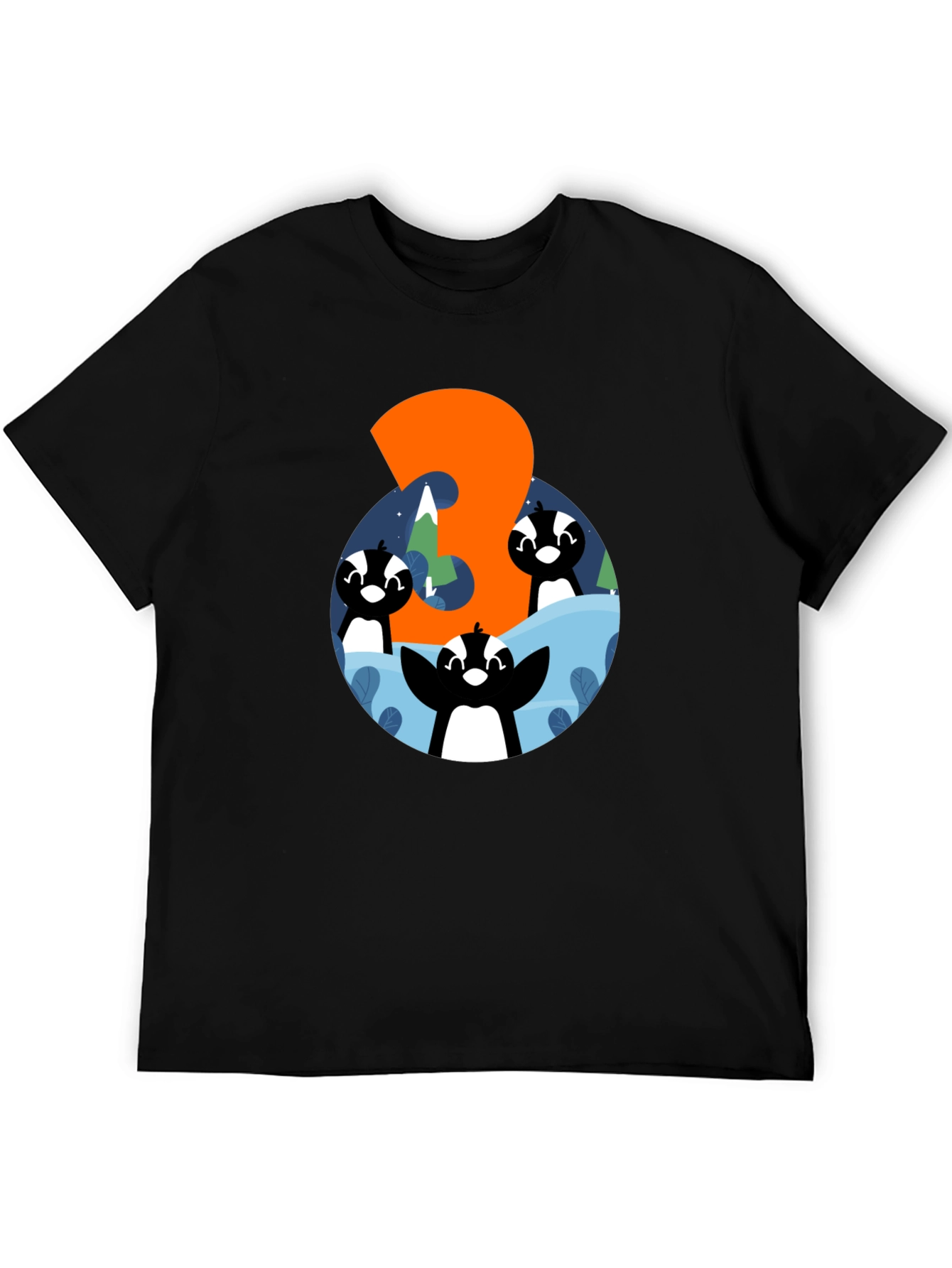 Penguin Number 3 Birthday T-Shirt
