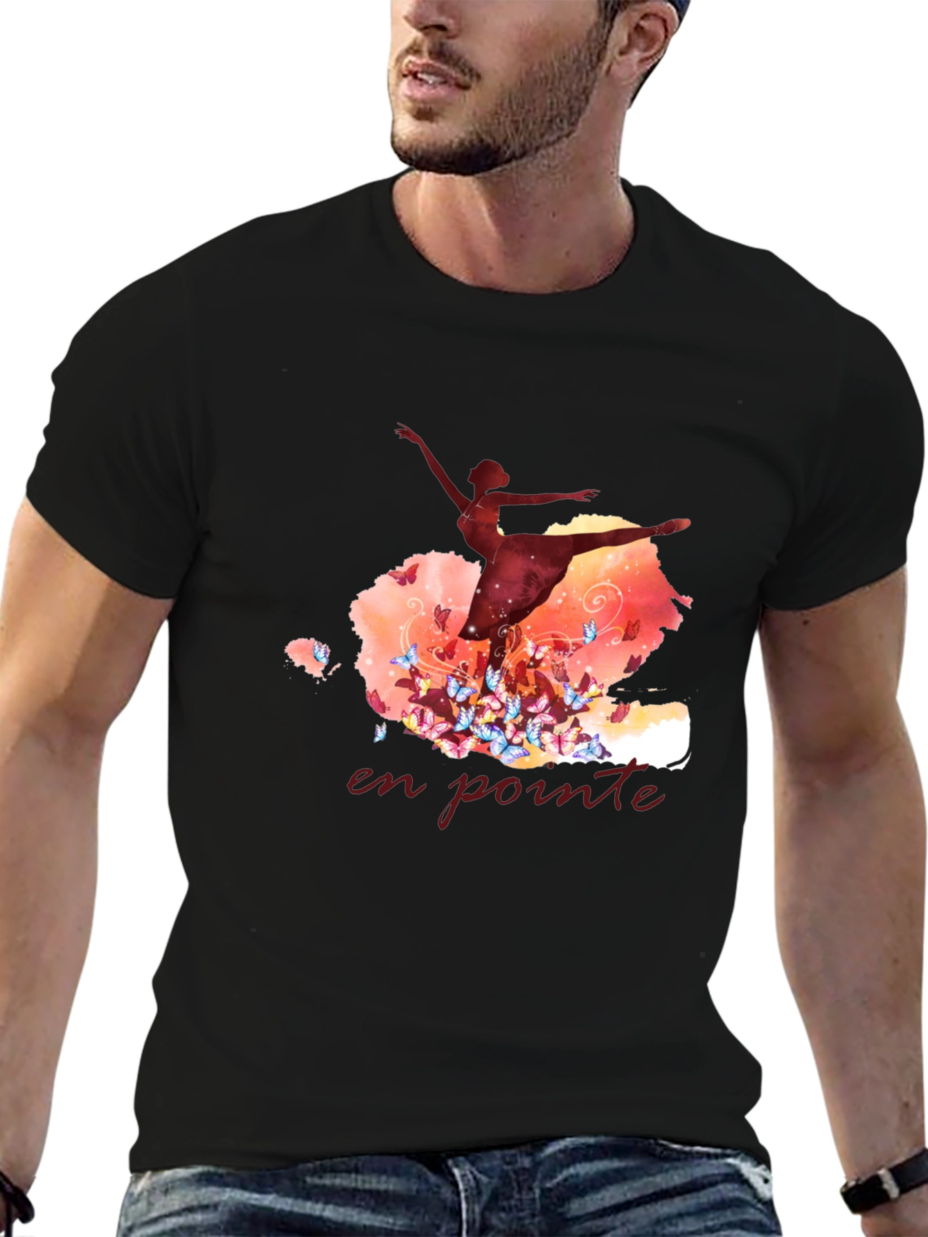 Ballet Dancer En Pointe Graphic Tee - Black