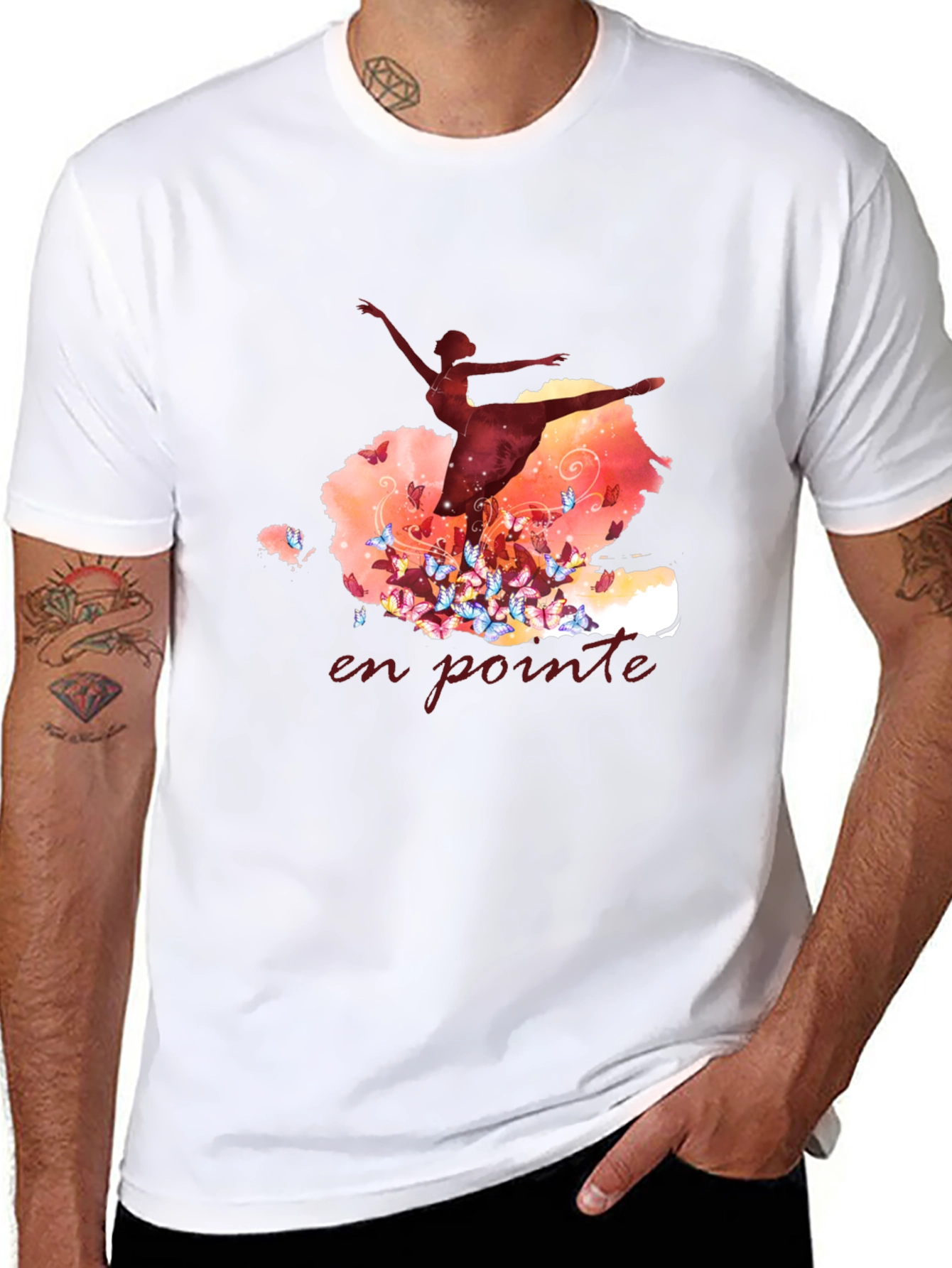 Ballet Dancer En Pointe Graphic Tee - Black