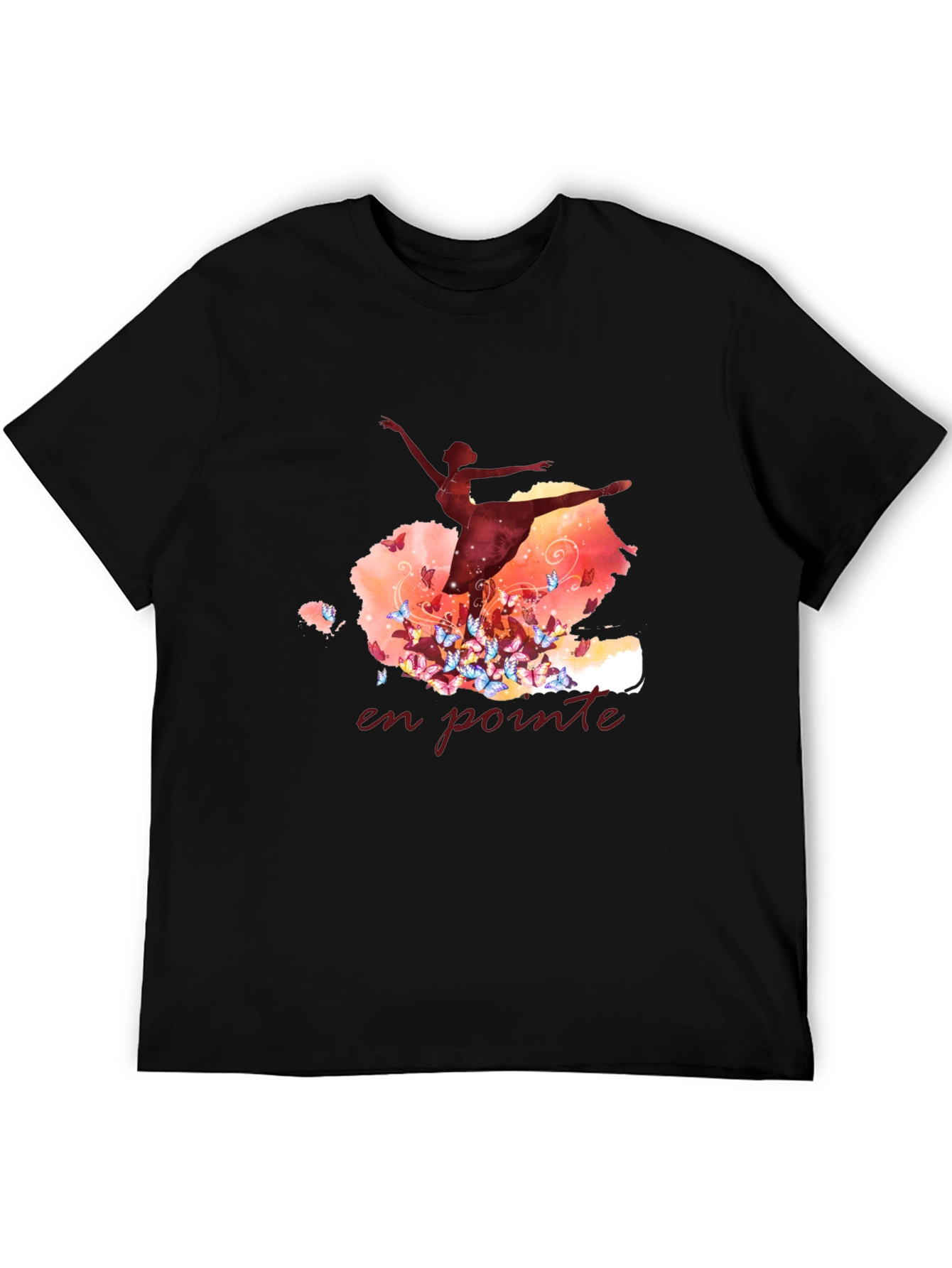 Ballet Dancer En Pointe Graphic Tee - Black