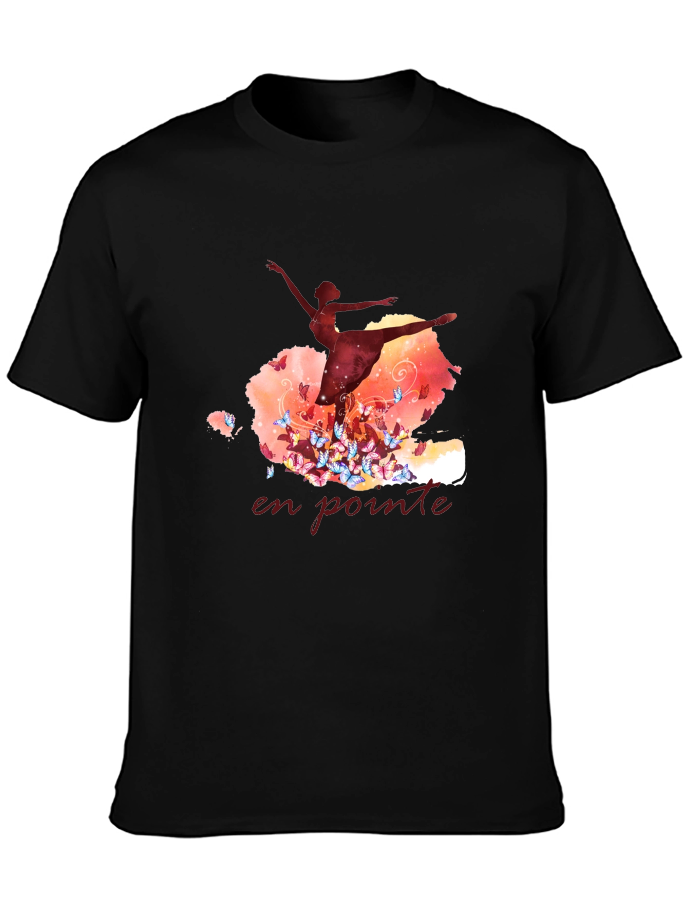Ballet Dancer En Pointe Graphic Tee - Black