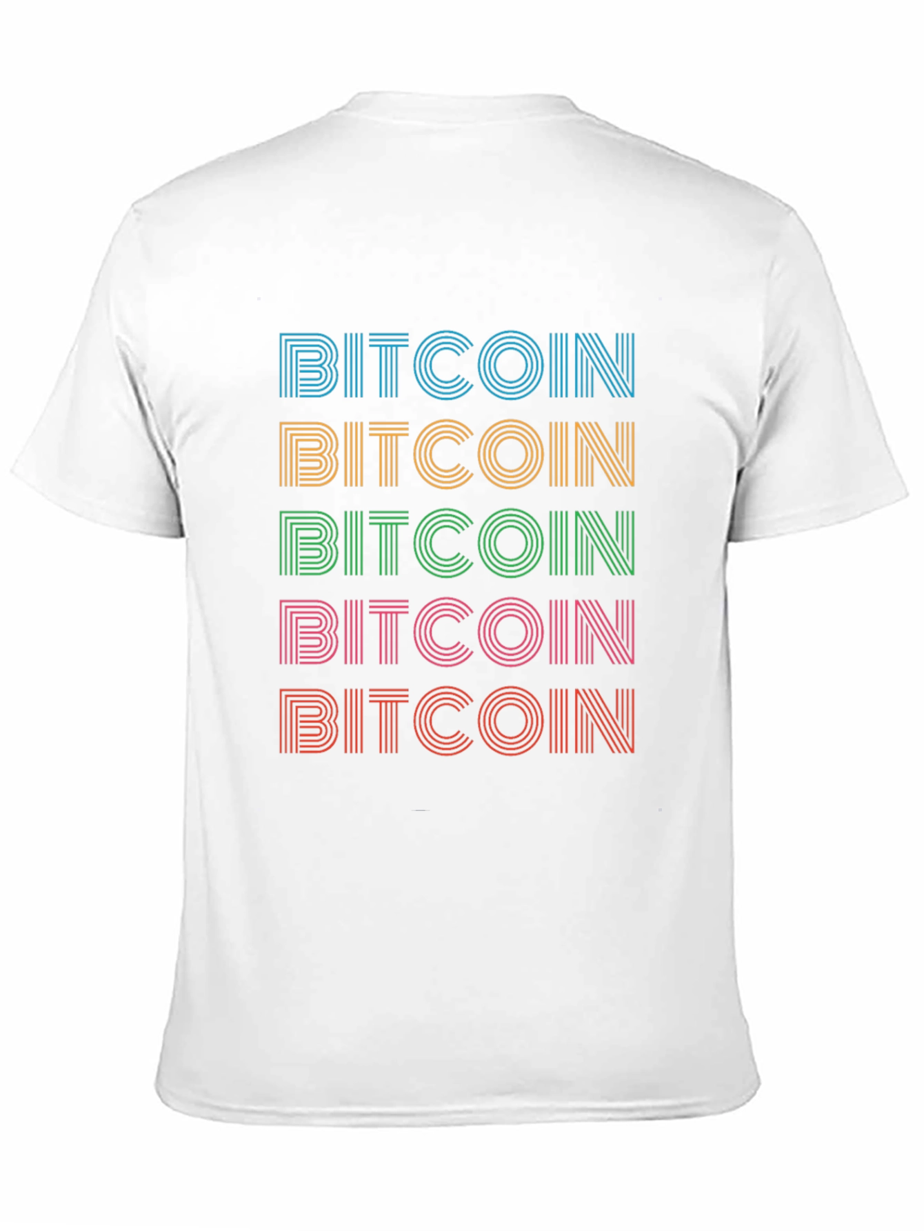 Bitcoin Retro Stripe T-Shirt - Crypto Currency Tee