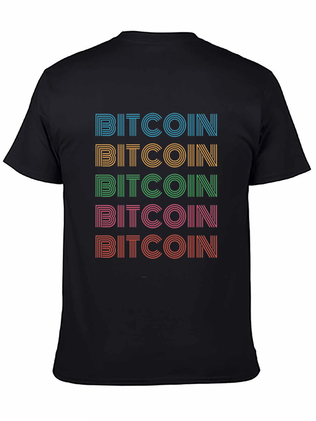 Bitcoin Retro Stripe T-Shirt - Crypto Currency Tee