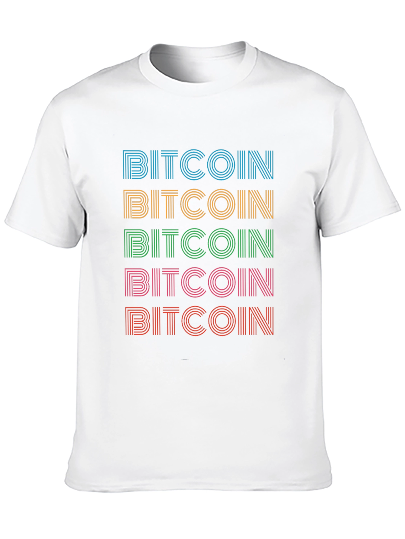 Bitcoin Retro Stripe T-Shirt - Crypto Currency Tee