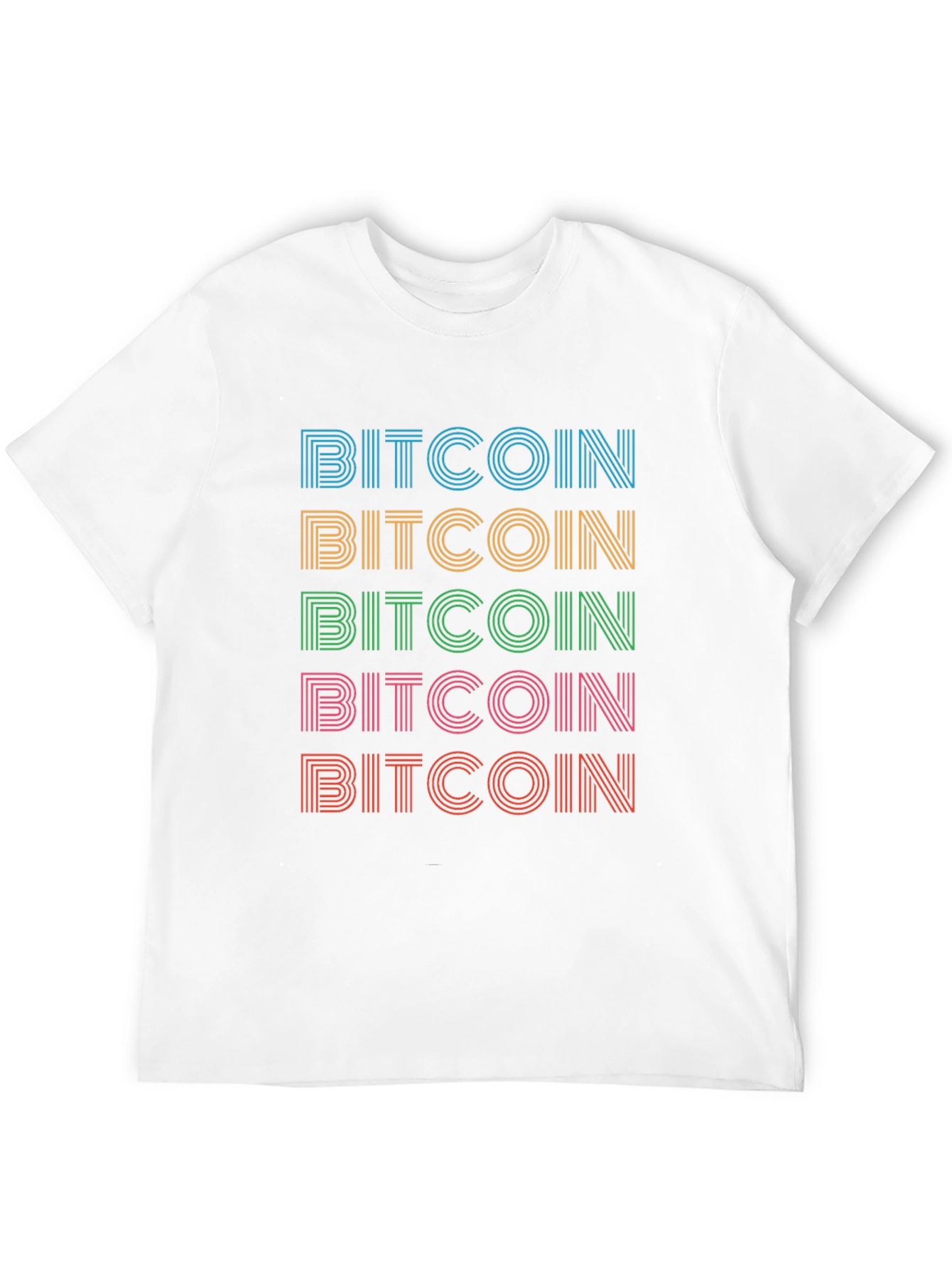Bitcoin Retro Stripe T-Shirt - Crypto Currency Tee