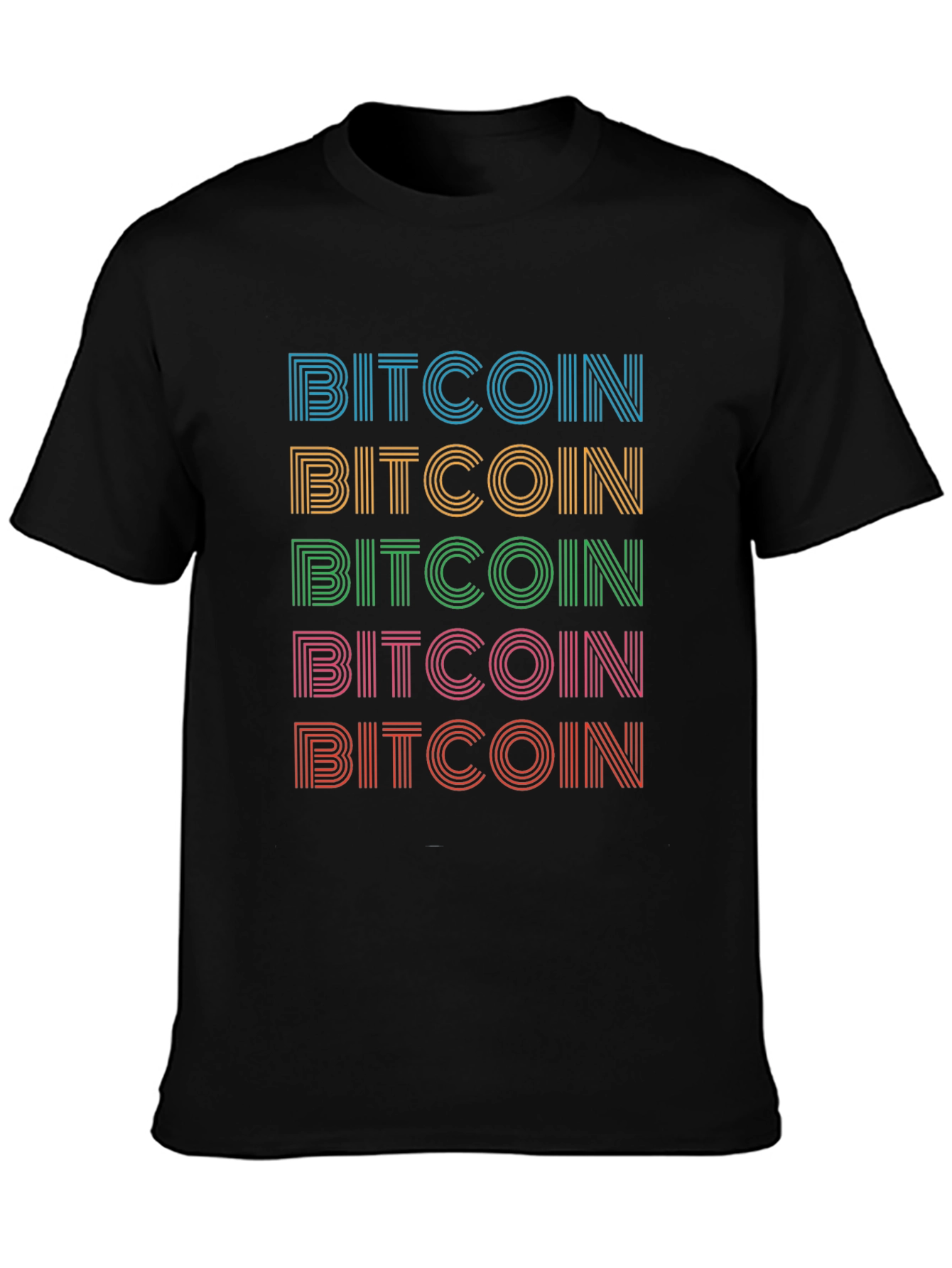 Bitcoin Retro Stripe T-Shirt - Crypto Currency Tee