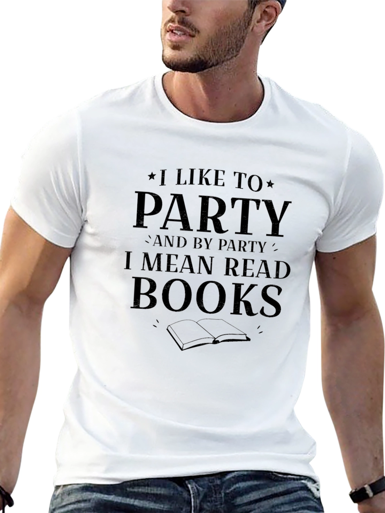 Party to Read Books Black Graphic T-Shirt